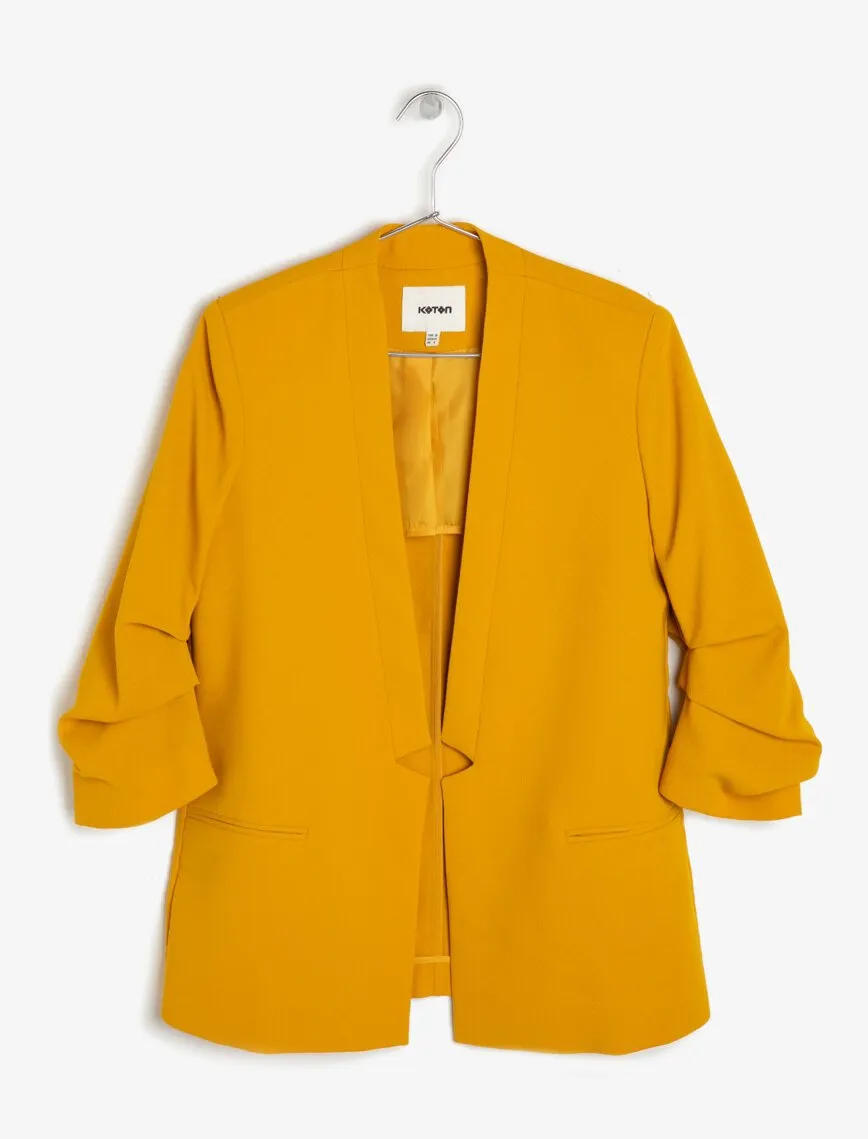 10627 Mustard Collarless Jacket