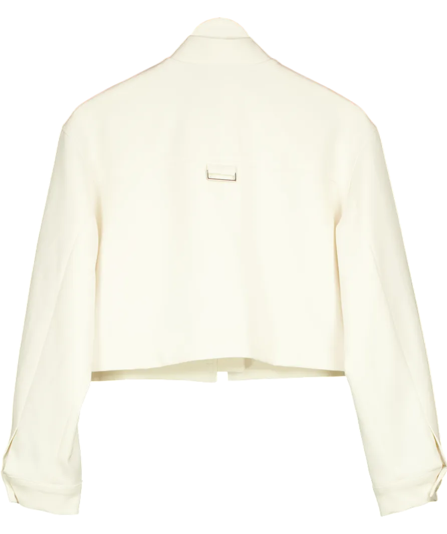 Abigail Cream Zip Front Cropped Jacket UK S