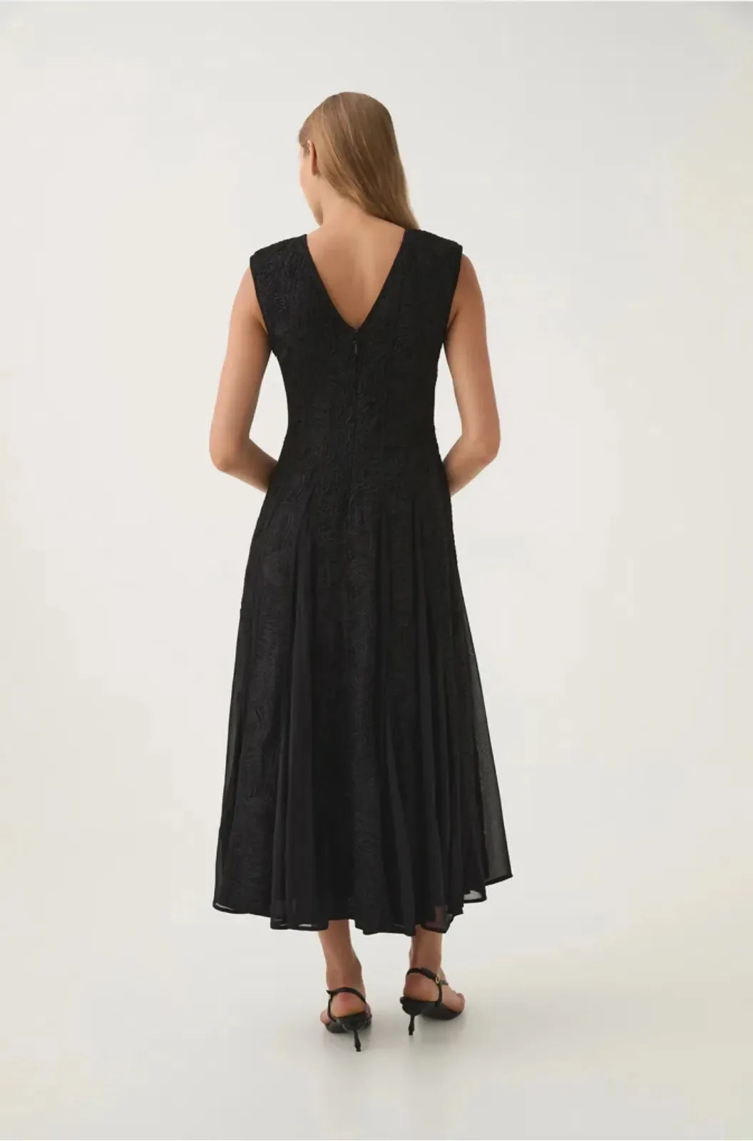 Aje Soleil Lace Midi Dress Black Size 12