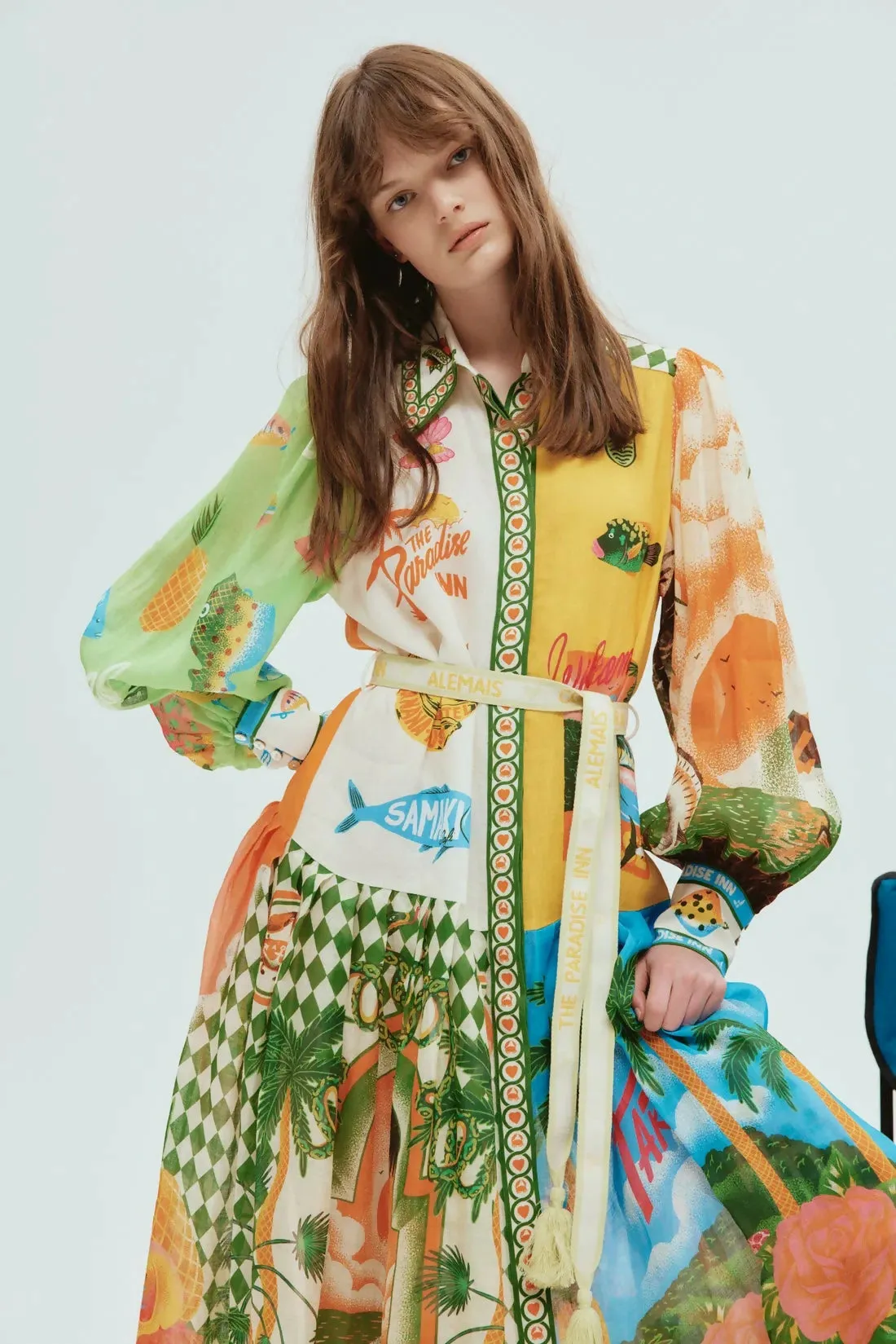 Alemais Paradiso Midi Shirtdress Multi Size 12