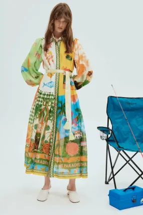 Alemais Paradiso Midi Shirtdress Multi Size 12