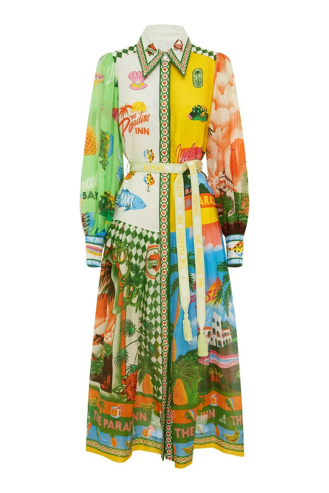 Alemais Paradiso Midi Shirtdress Multi Size 12