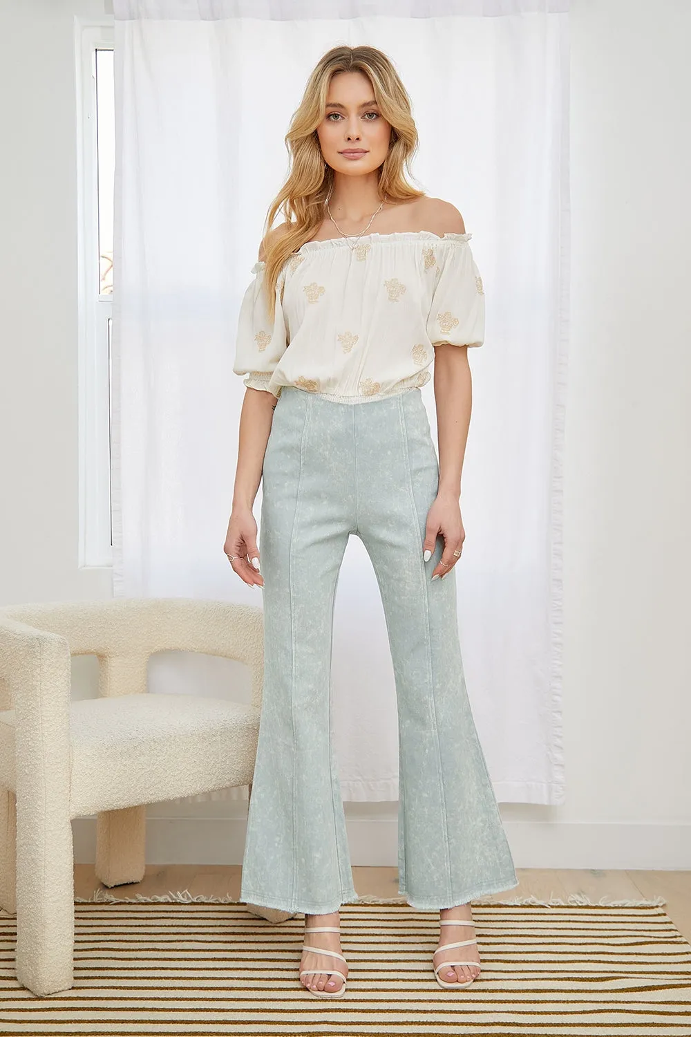 Angelica High Waist Crop Flare Jeans
