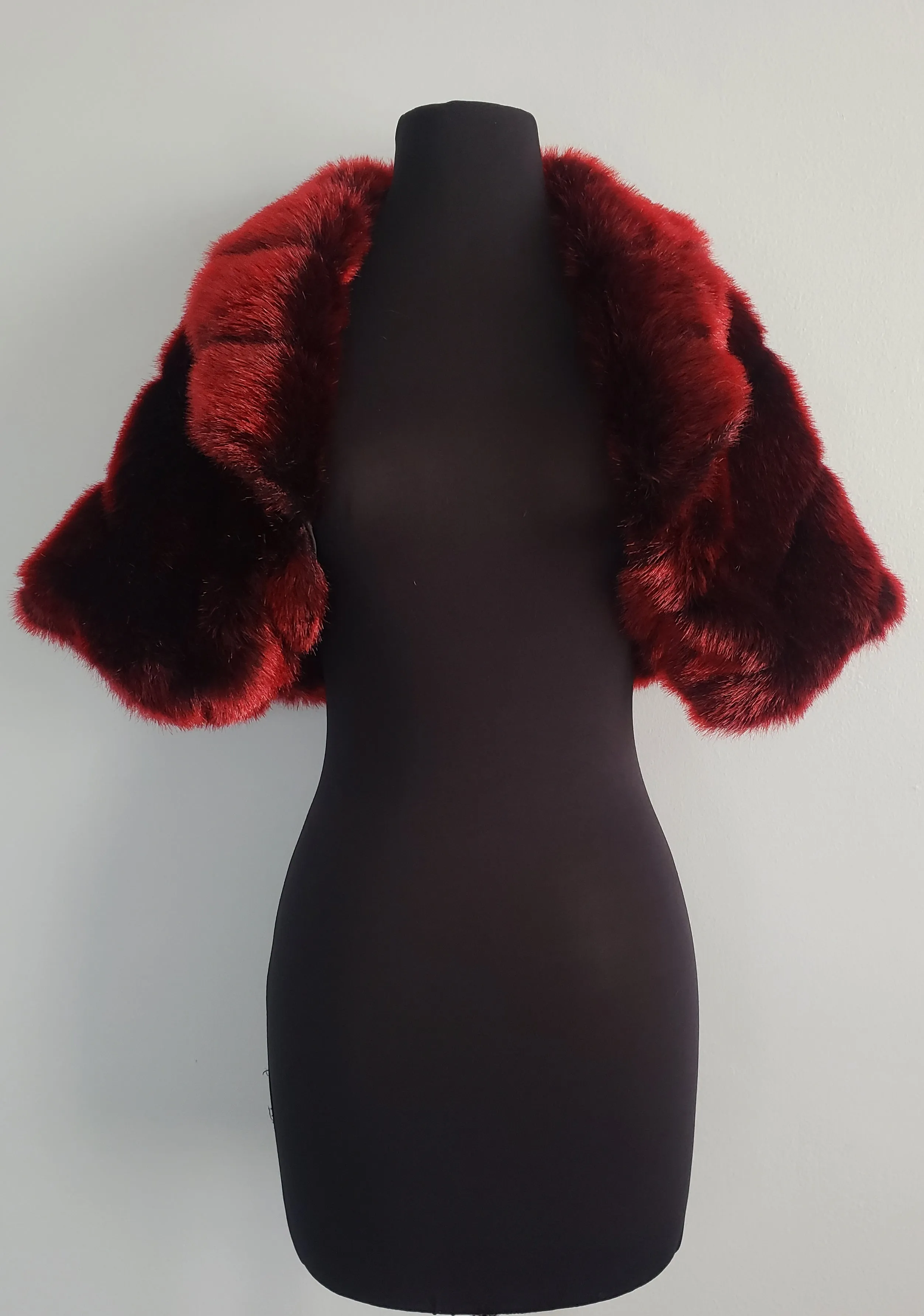 Anita Bolero in Red/Black Mink