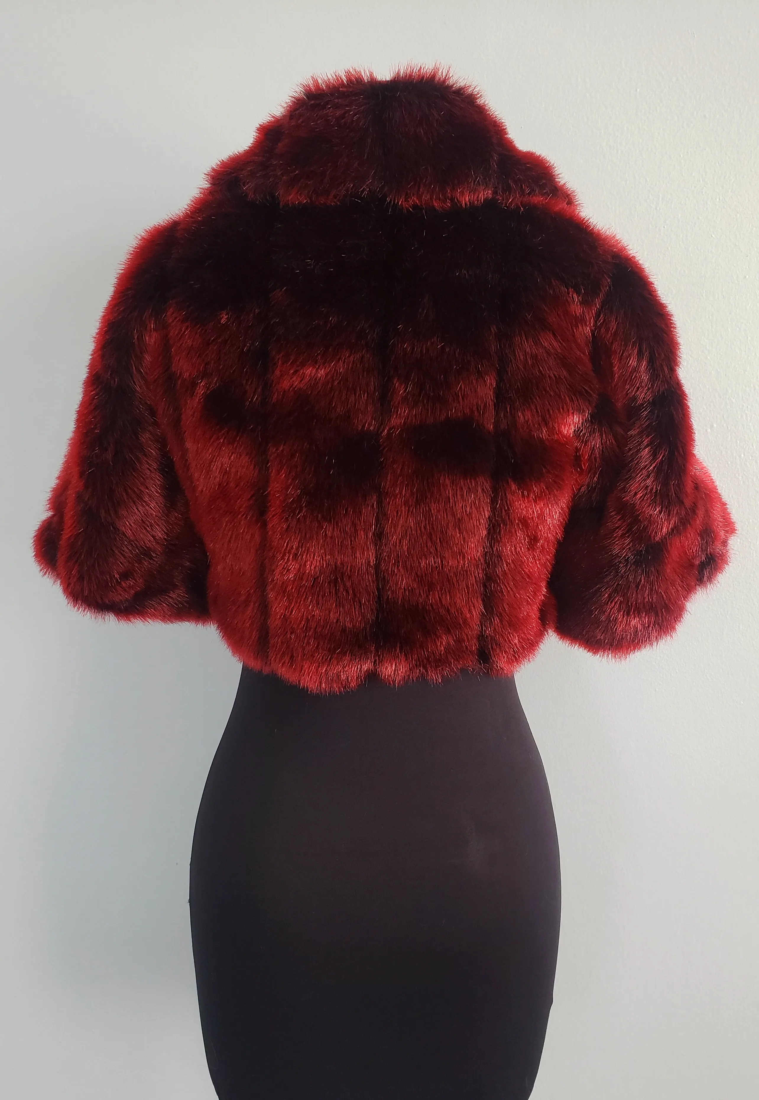 Anita Bolero in Red/Black Mink