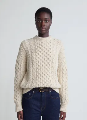 Arla Donegal Aran Crewneck in Swilly