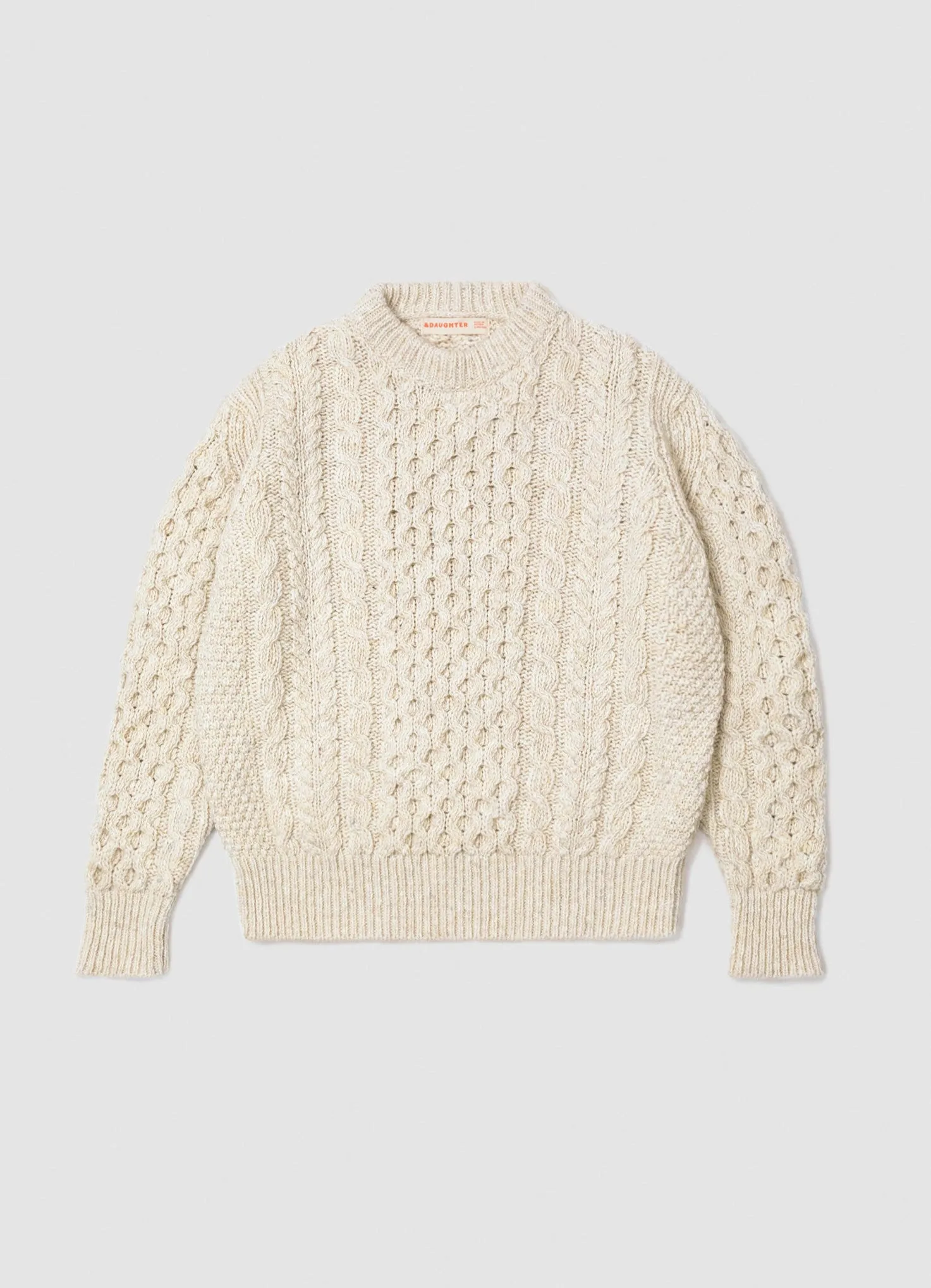 Arla Donegal Aran Crewneck in Swilly