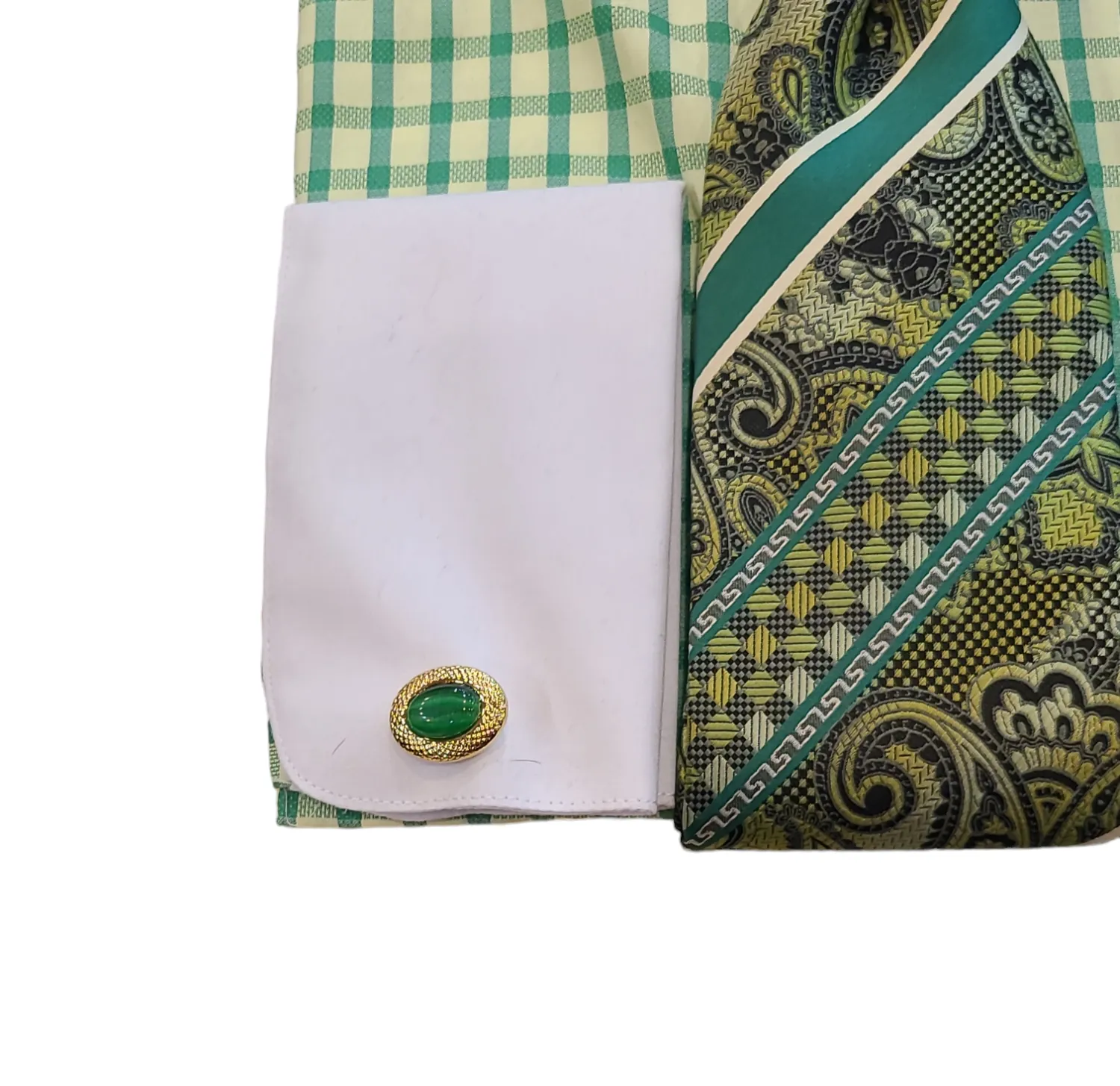 Avanti Uomo Checker Dress Shirt French Cuff Combo