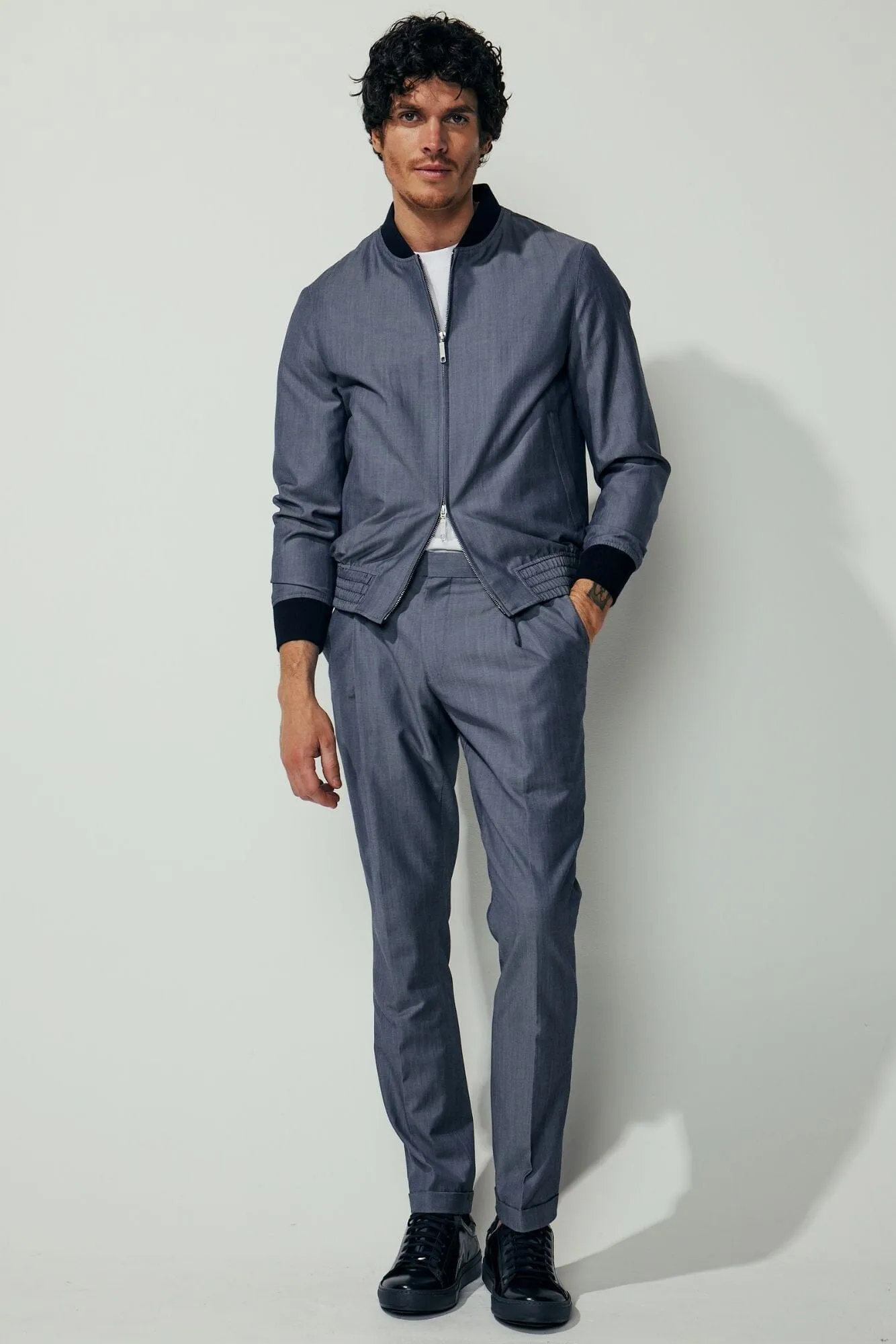 Bailey Trouser - Lt Denim Wool Cotton