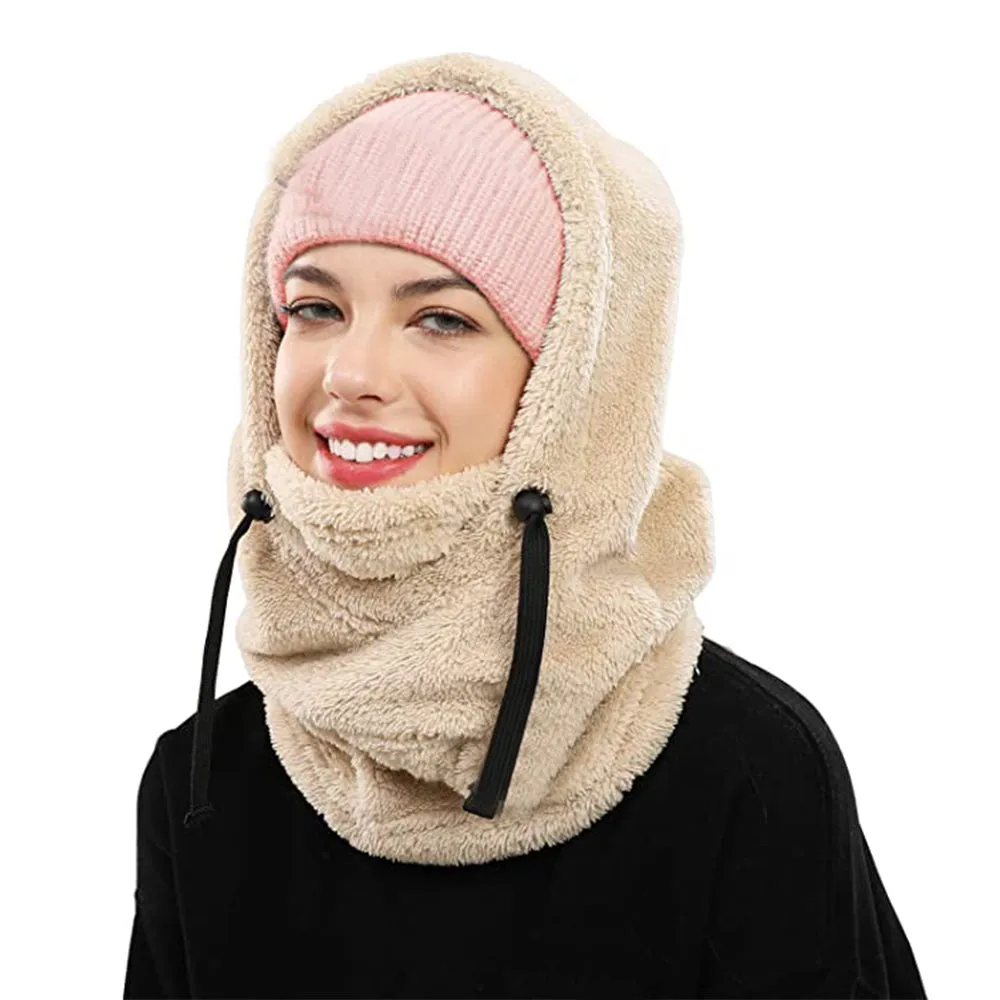 Balaclava Ski Mask Wind-Resistant Winter Face Mask Cycling  Warm Face Cover Hat Cap Khaki