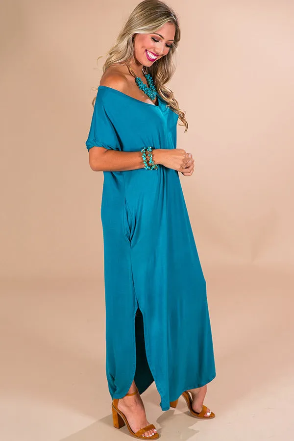 Beachy Keen T-Shirt Maxi in Teal