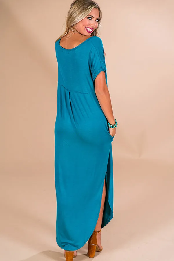 Beachy Keen T-Shirt Maxi in Teal