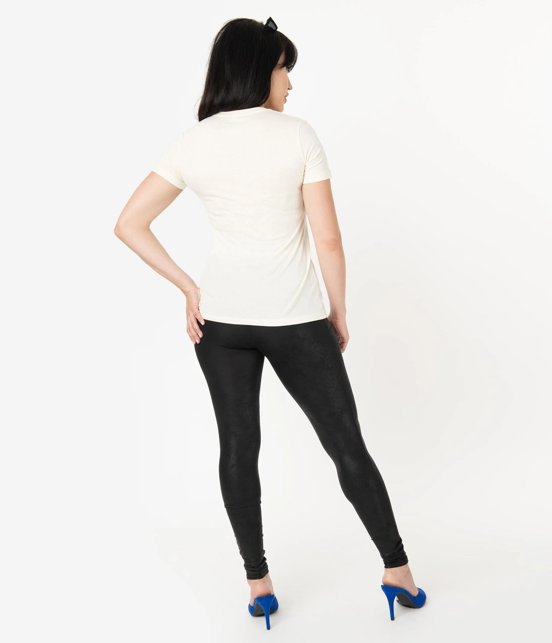 Black Matte Leatherette High Waist Leggings