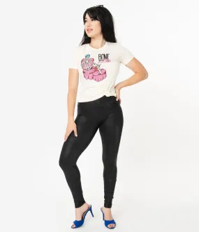 Black Matte Leatherette High Waist Leggings