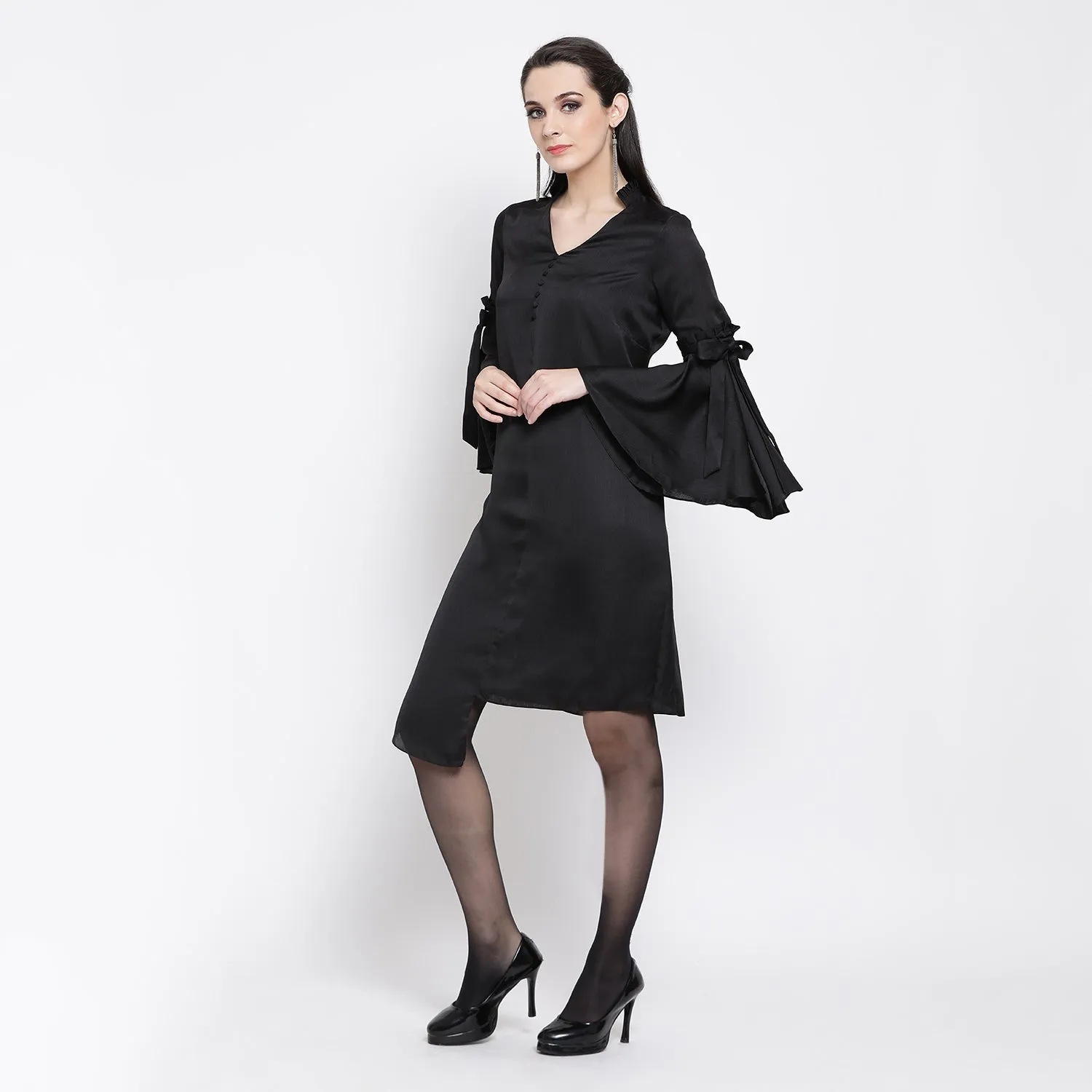 Black Tunic With Bell Sleeve