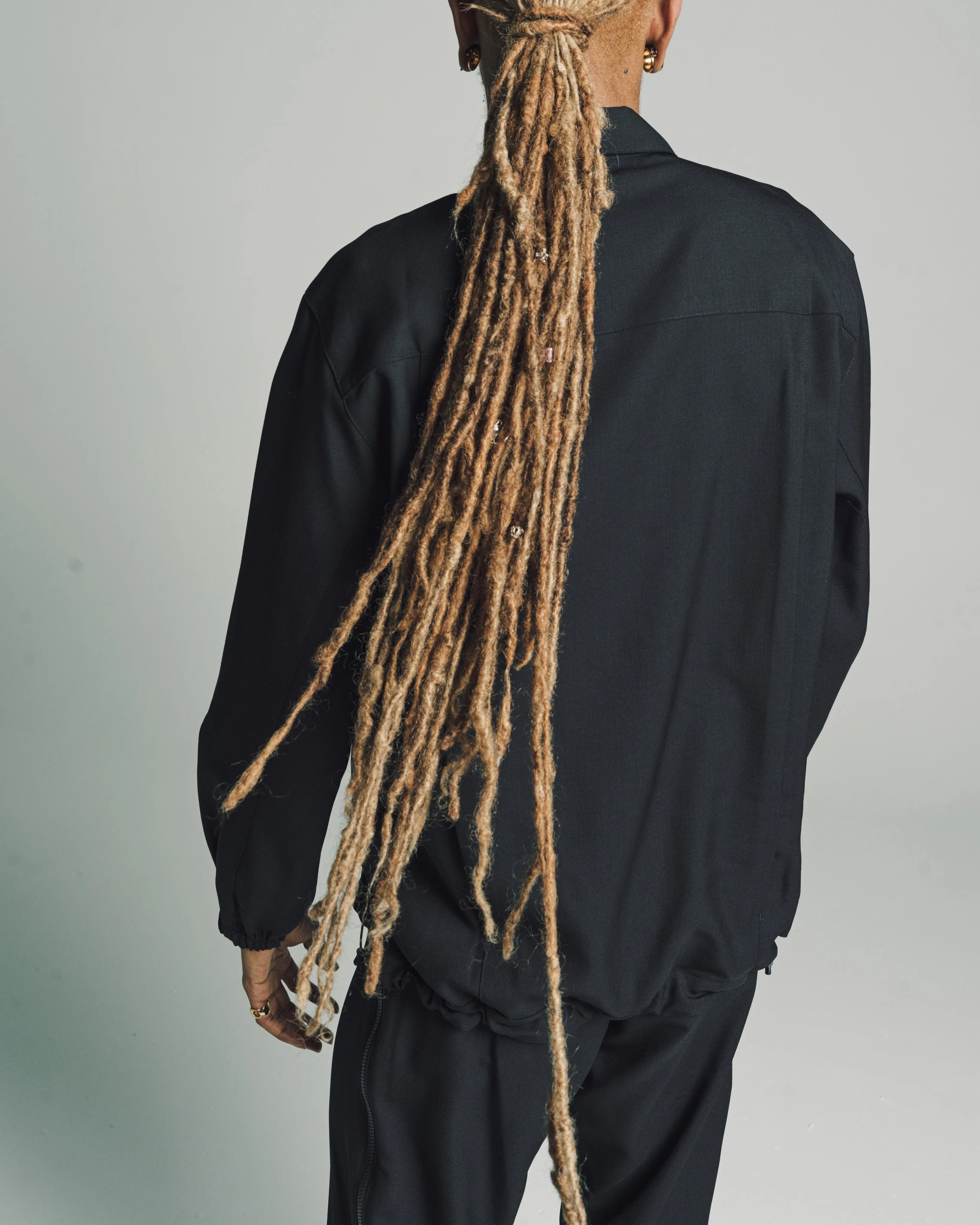 Black Wool Titanus™ Twill Hard Paneled Jacket