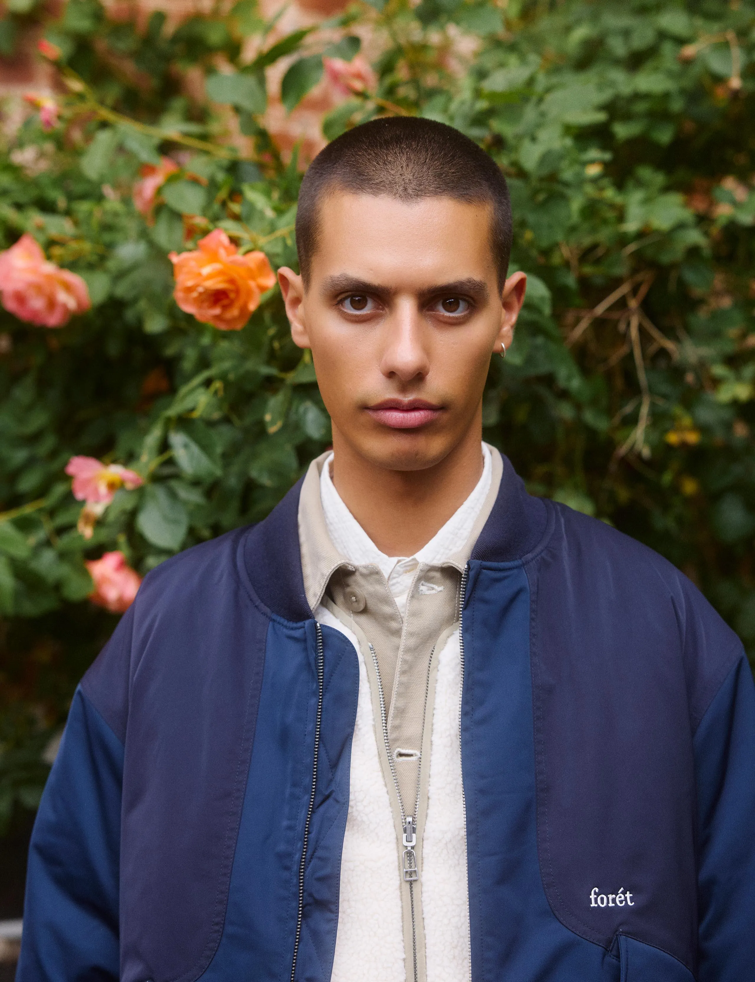 BOW BOMBER JACKET - NAVY