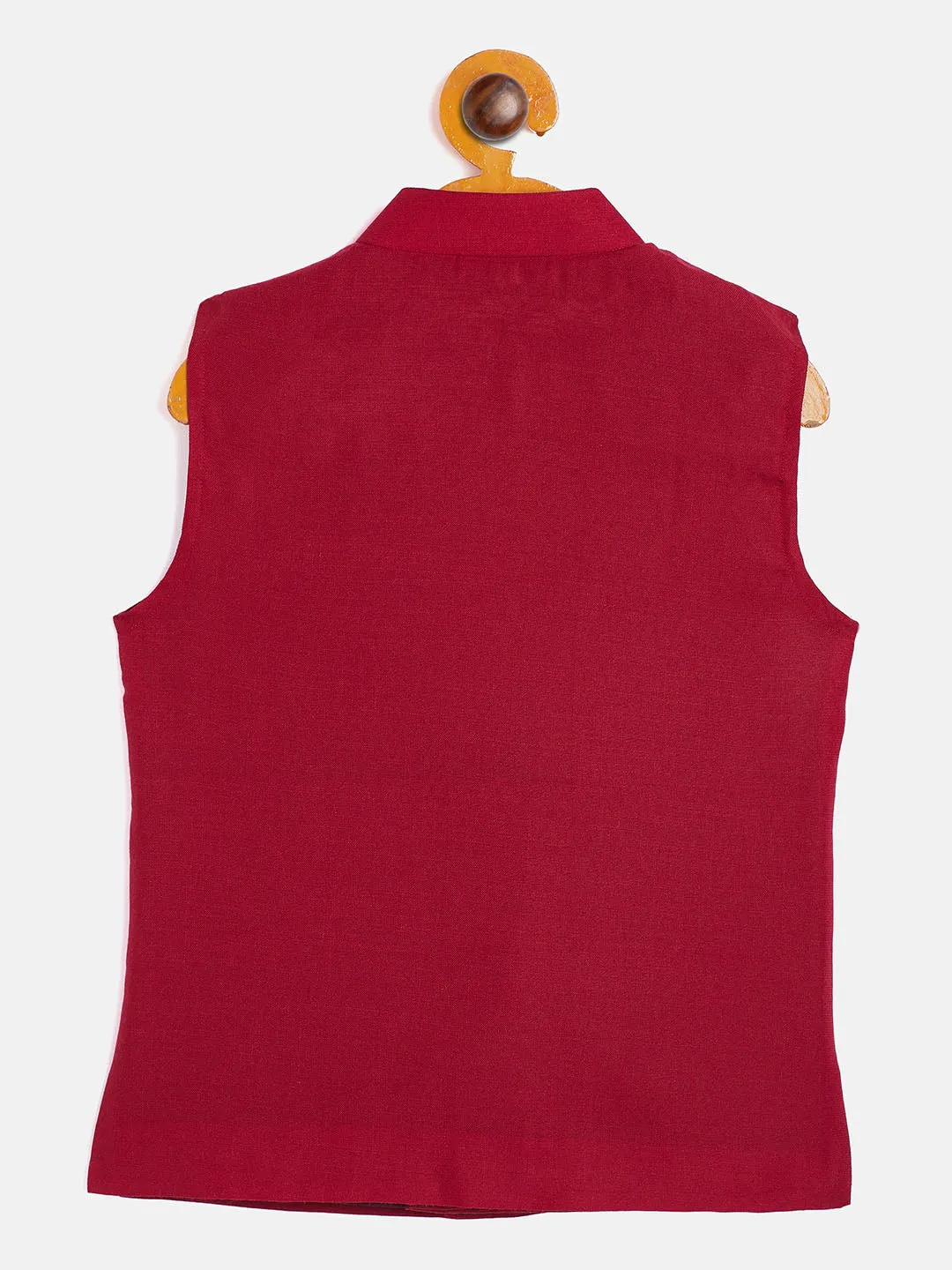 Boy's Maroon Nehru Jacket - Vastramay Boys
