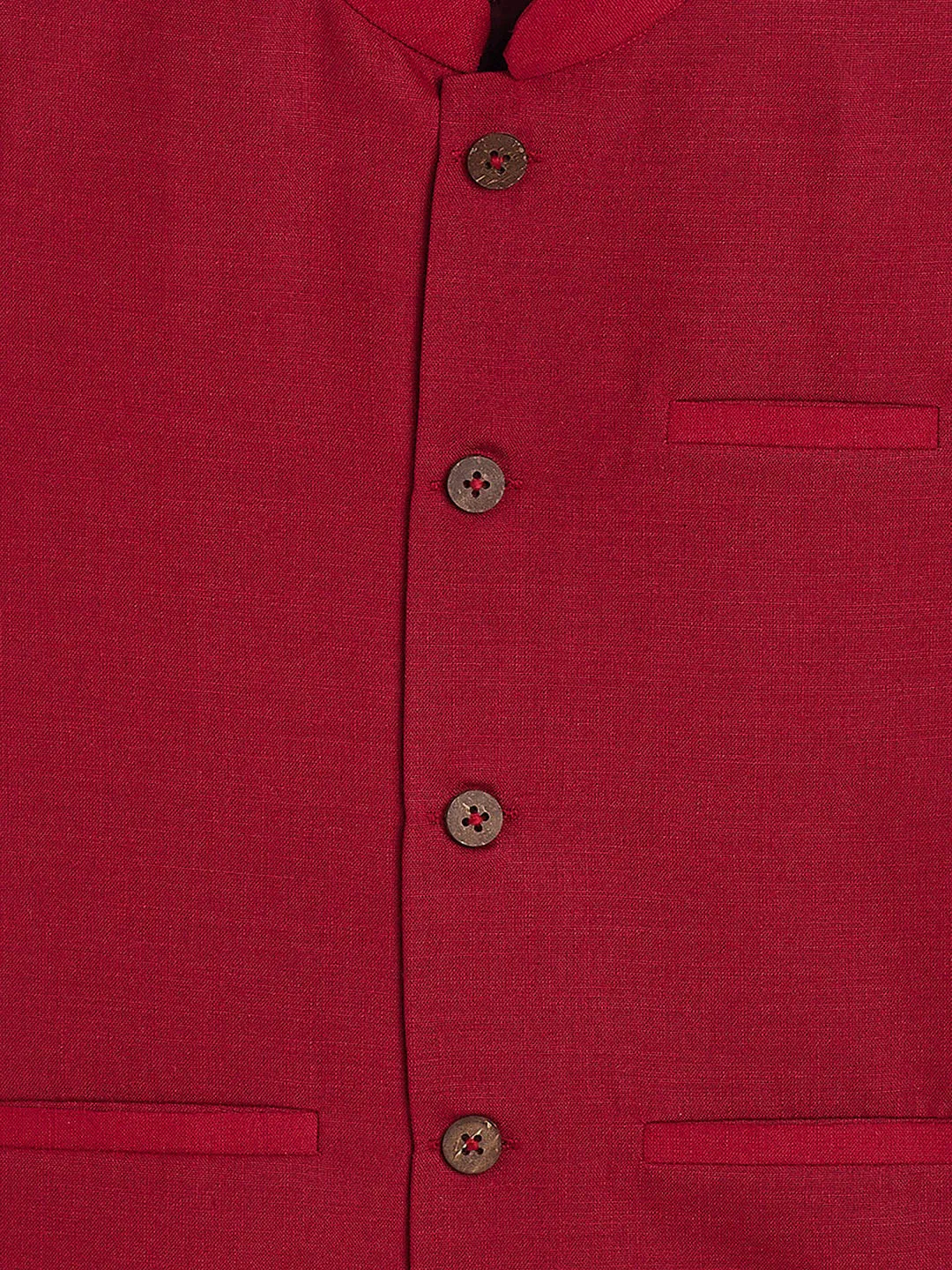 Boy's Maroon Nehru Jacket - Vastramay Boys