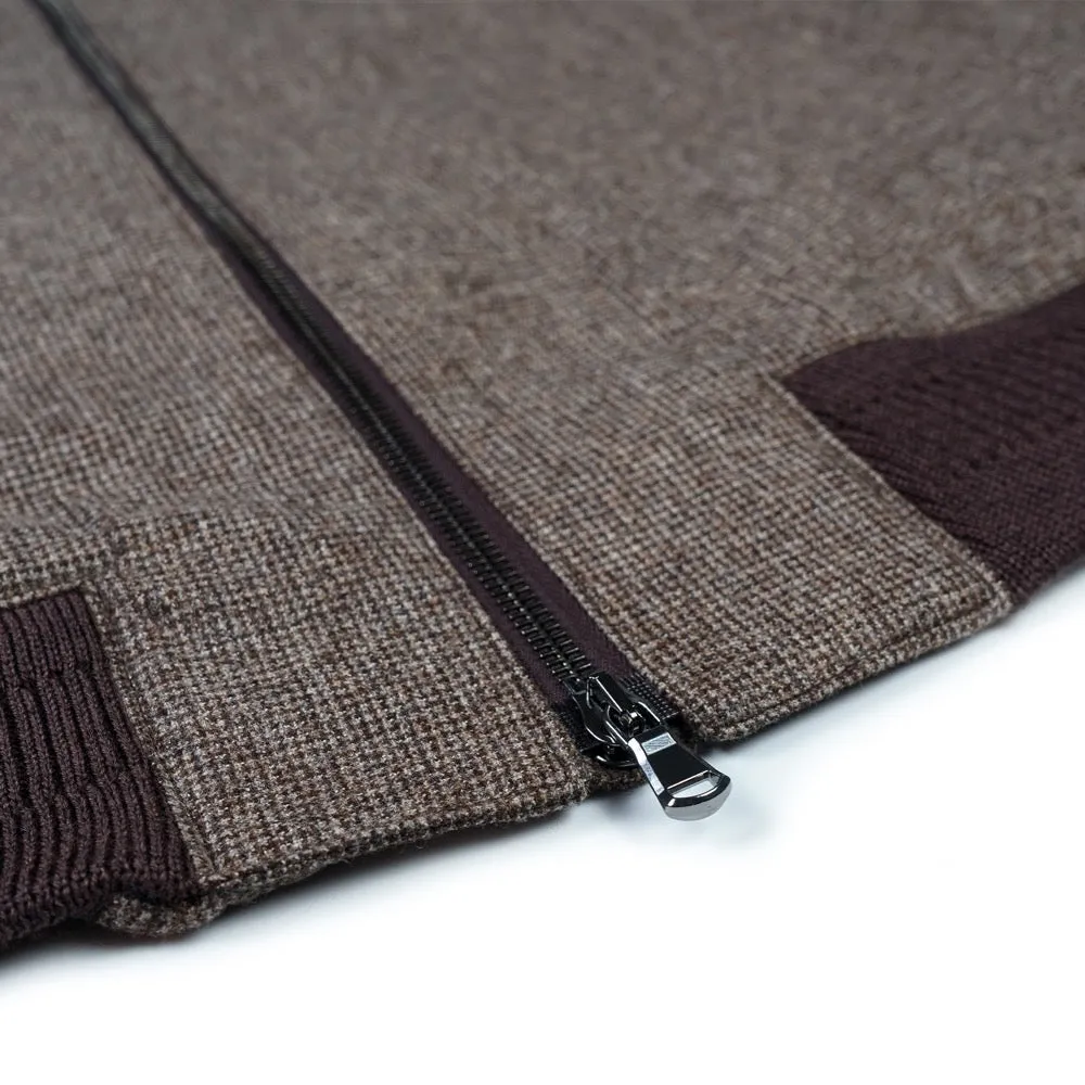 Brown Houndstooth Loro Piana Bomber Jacket