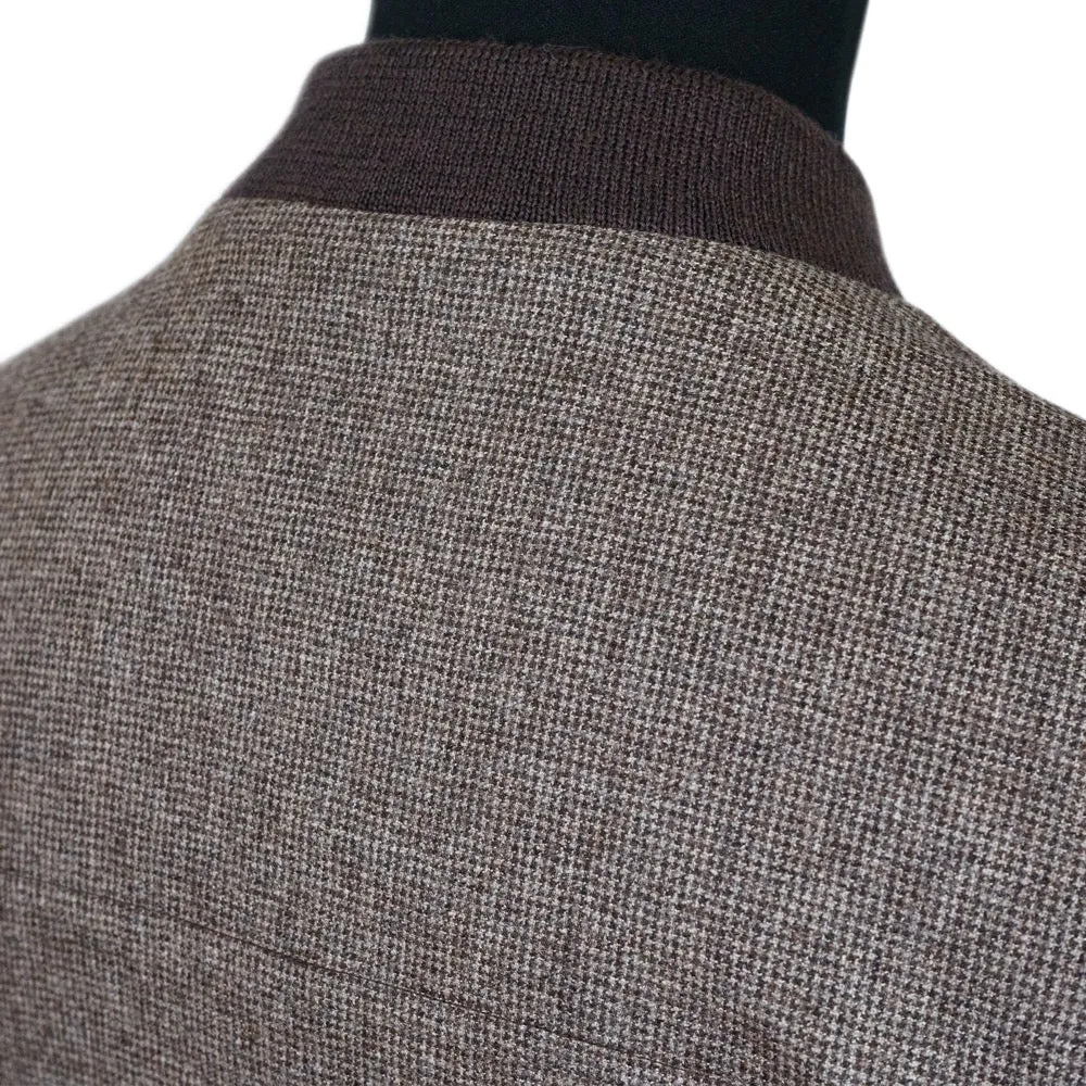 Brown Houndstooth Loro Piana Bomber Jacket