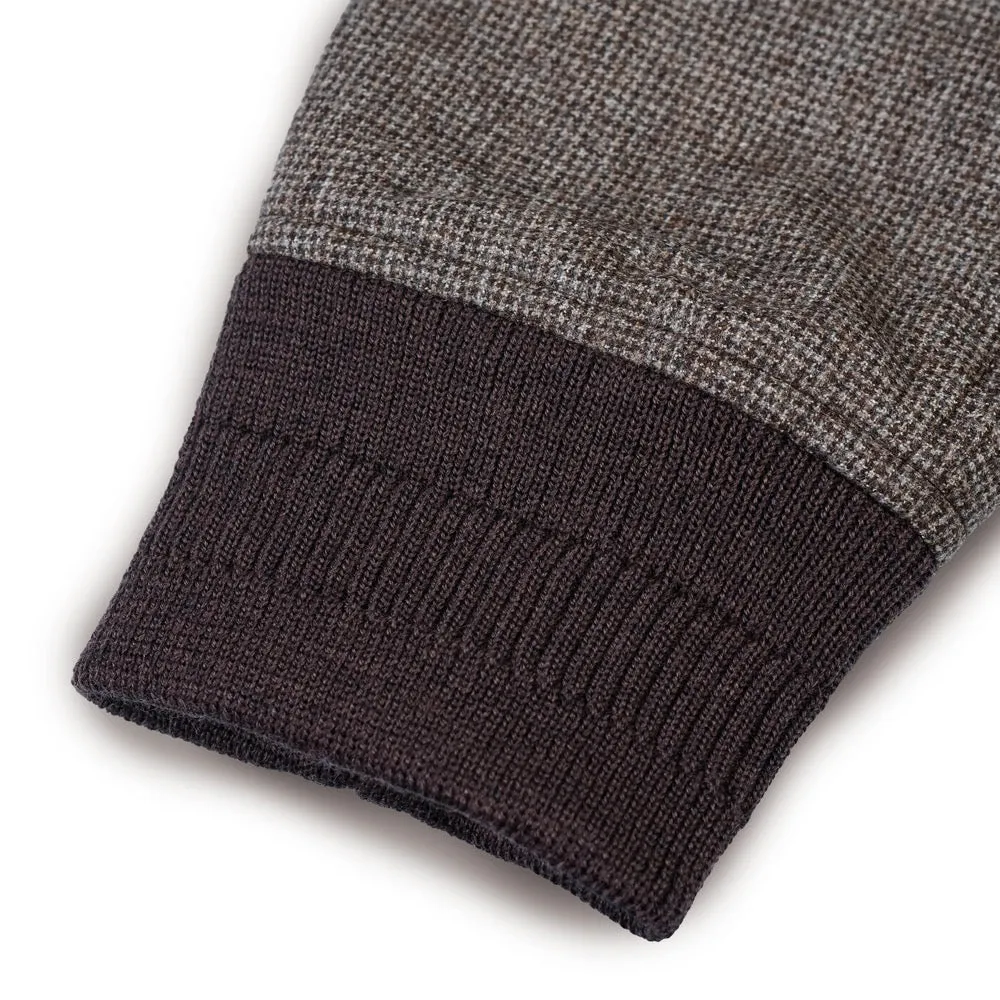 Brown Houndstooth Loro Piana Bomber Jacket