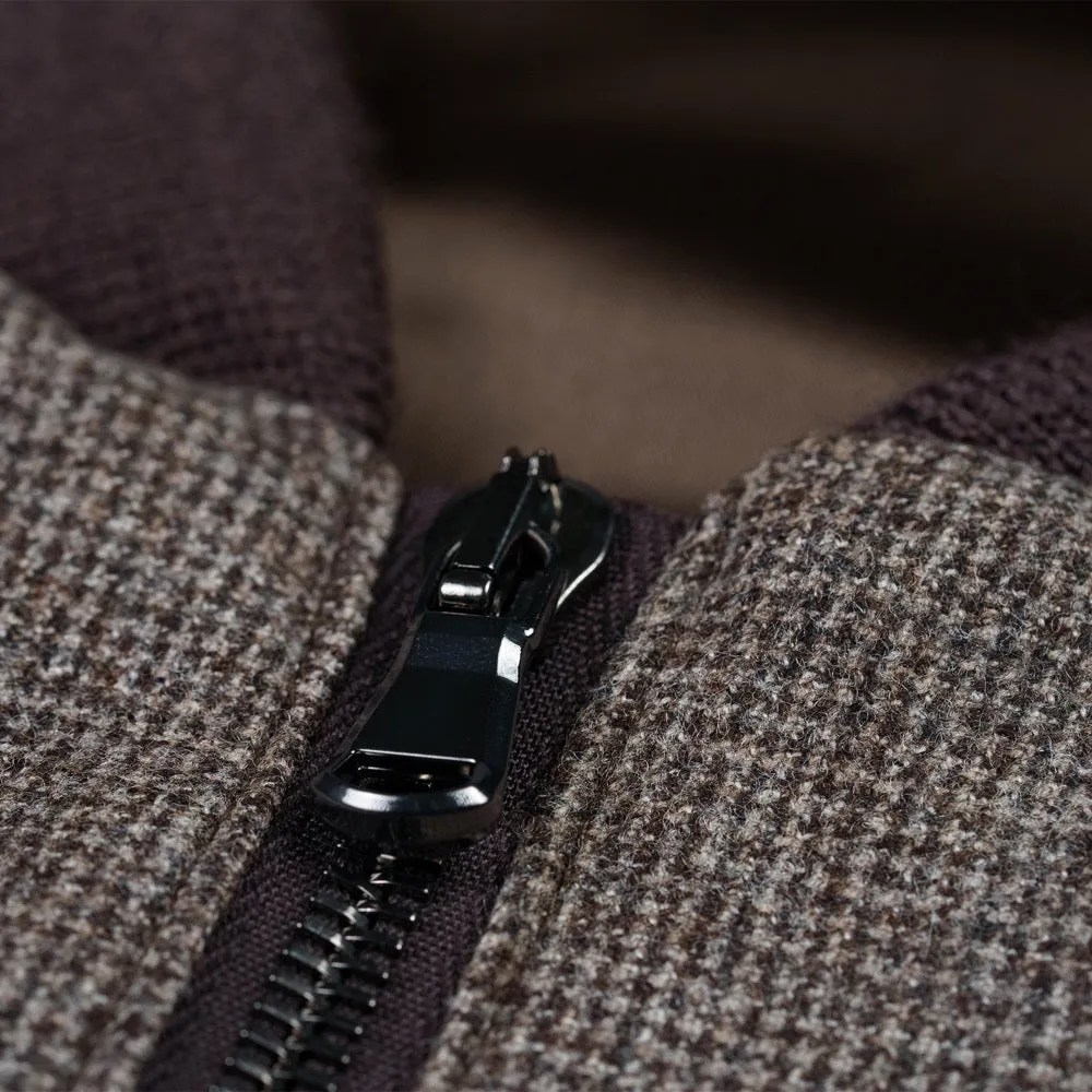 Brown Houndstooth Loro Piana Bomber Jacket
