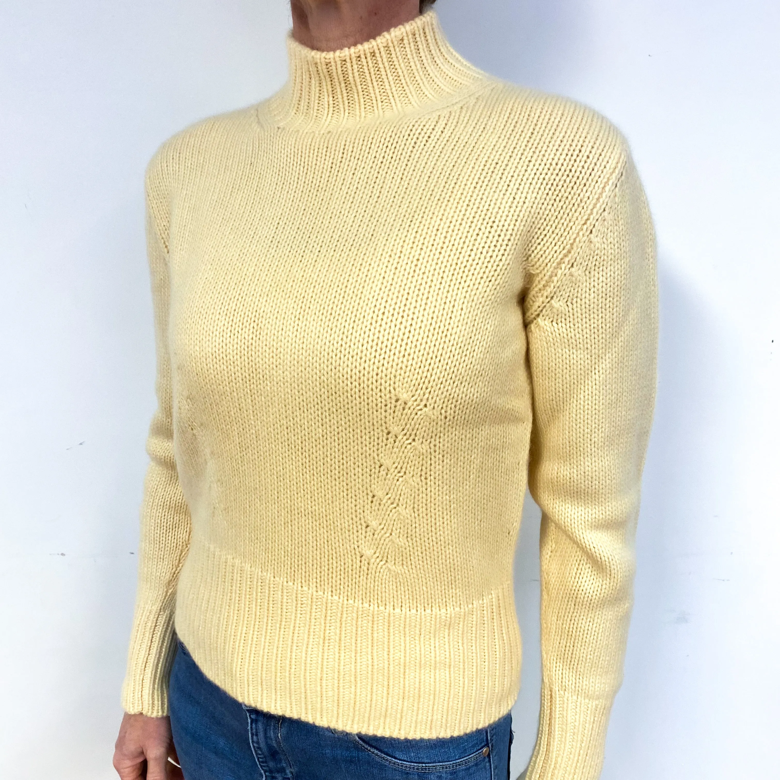 Brunello Cucinelli Lemon Cashmere Turtle Neck Jumper Medium