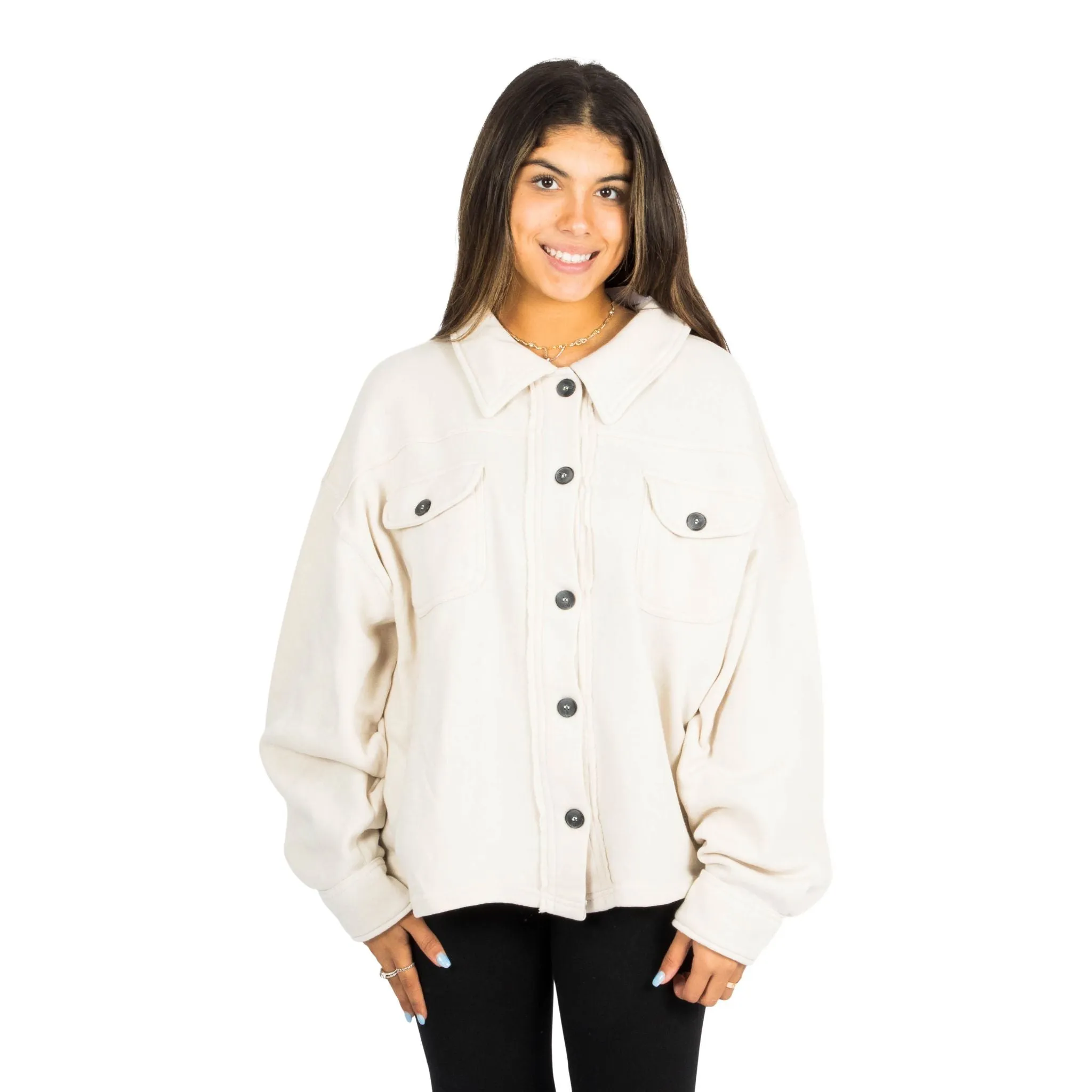 Burnout Cropped Shirt Jacket