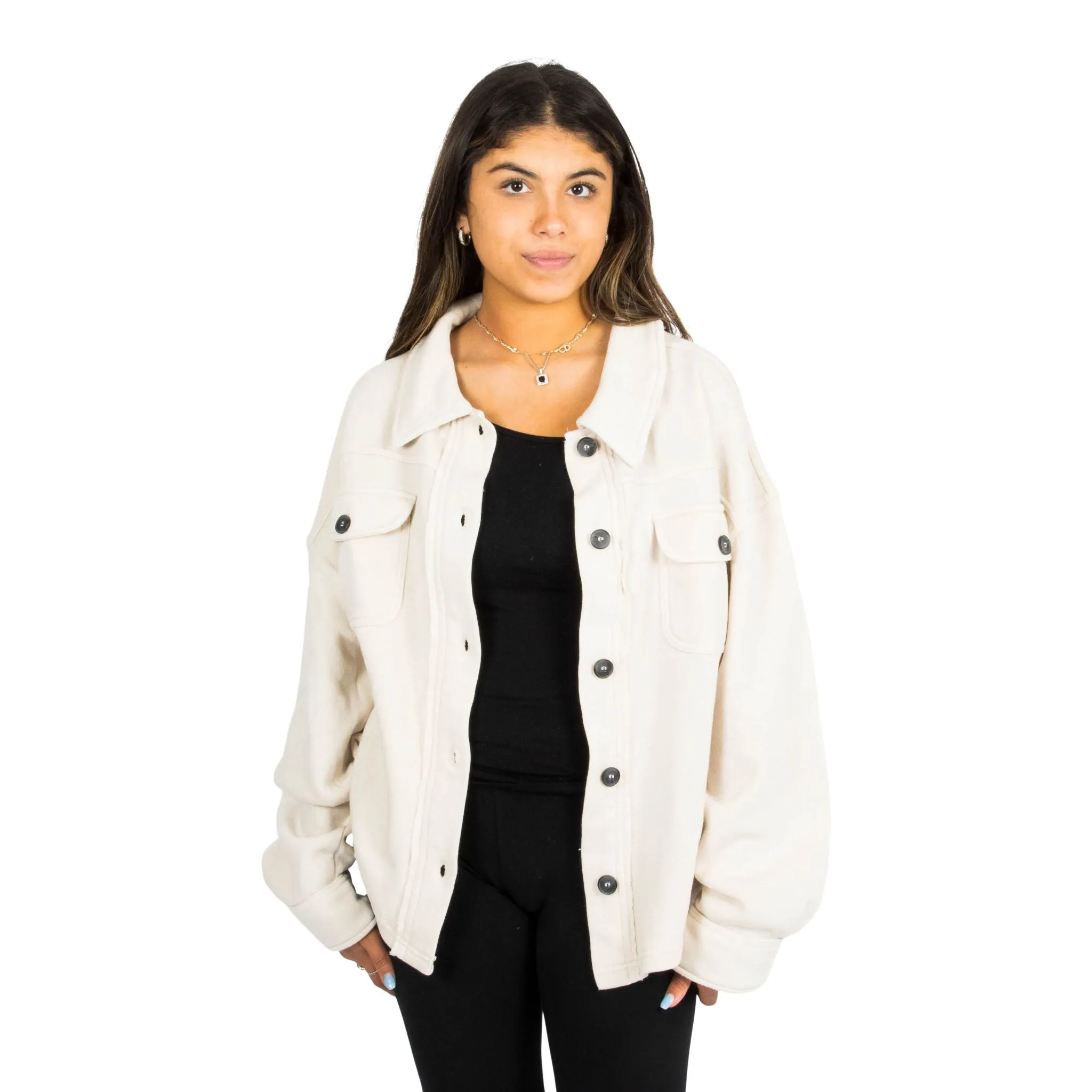 Burnout Cropped Shirt Jacket