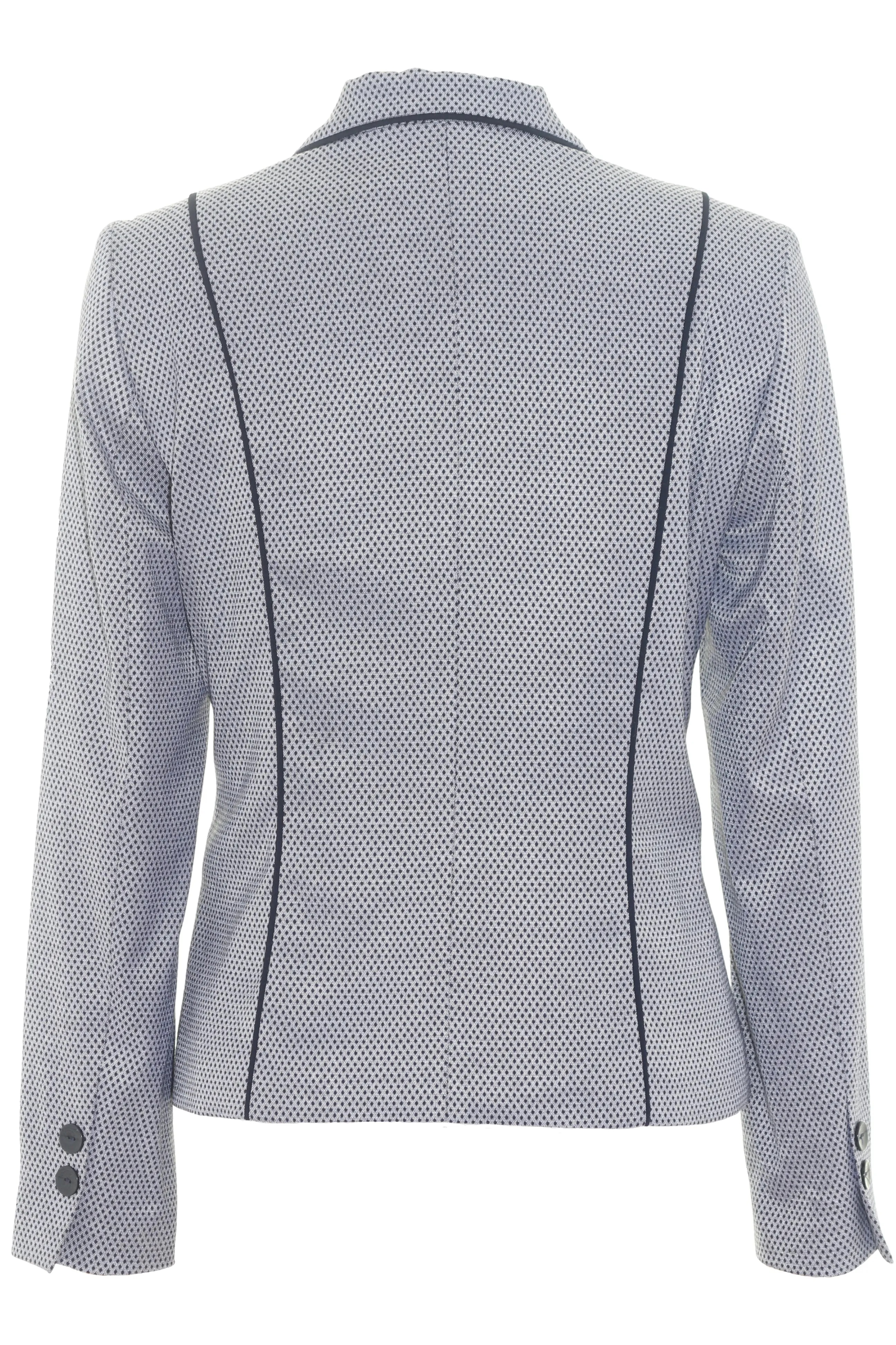 Busy Clothing Women Geometric Design Jacket Navy and Grey