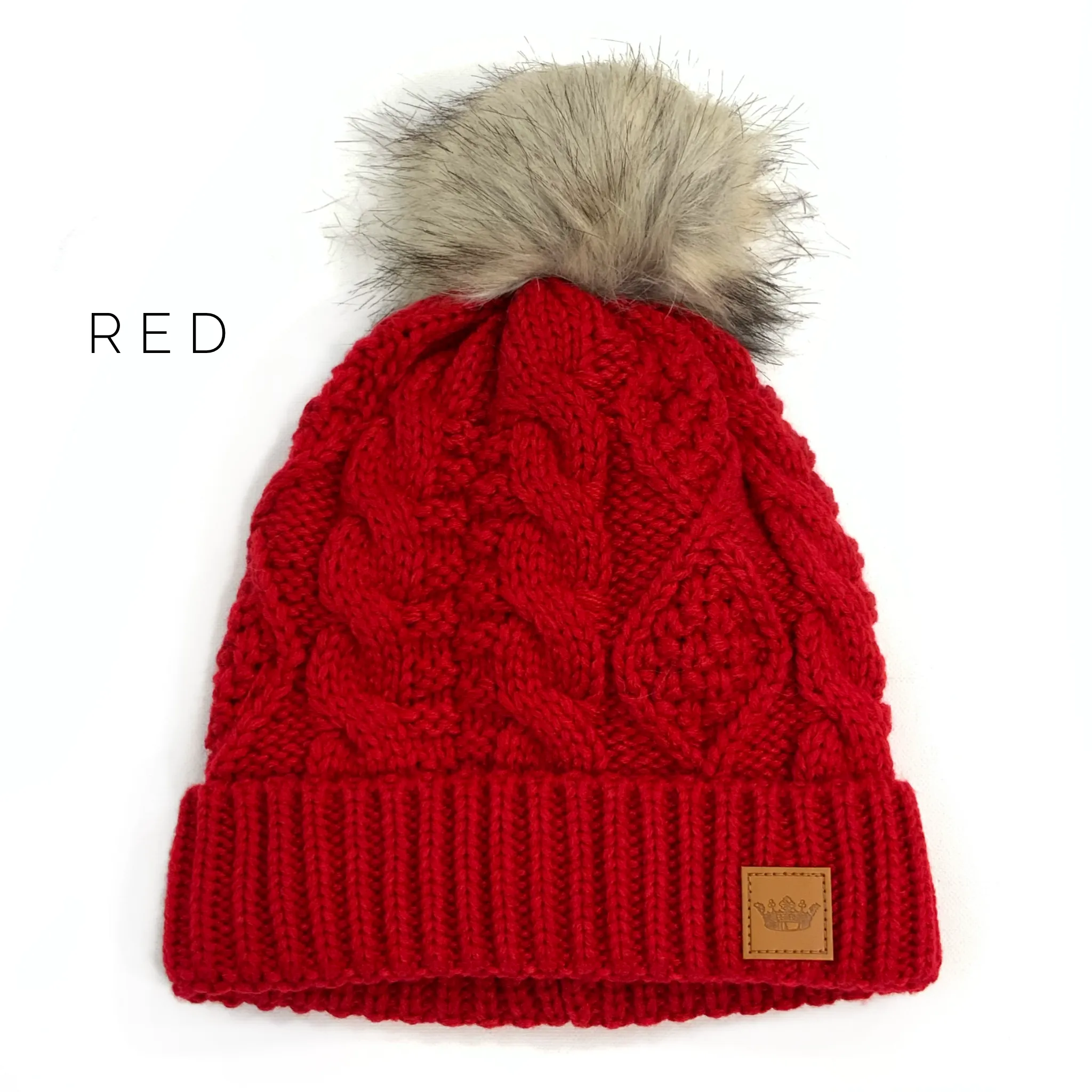Cable Knit Pom Hat - Kids