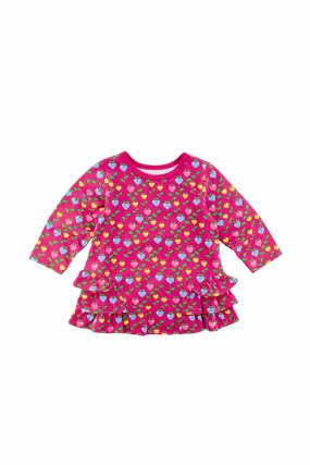 Candy Hearts Flower Print Knit Tunic