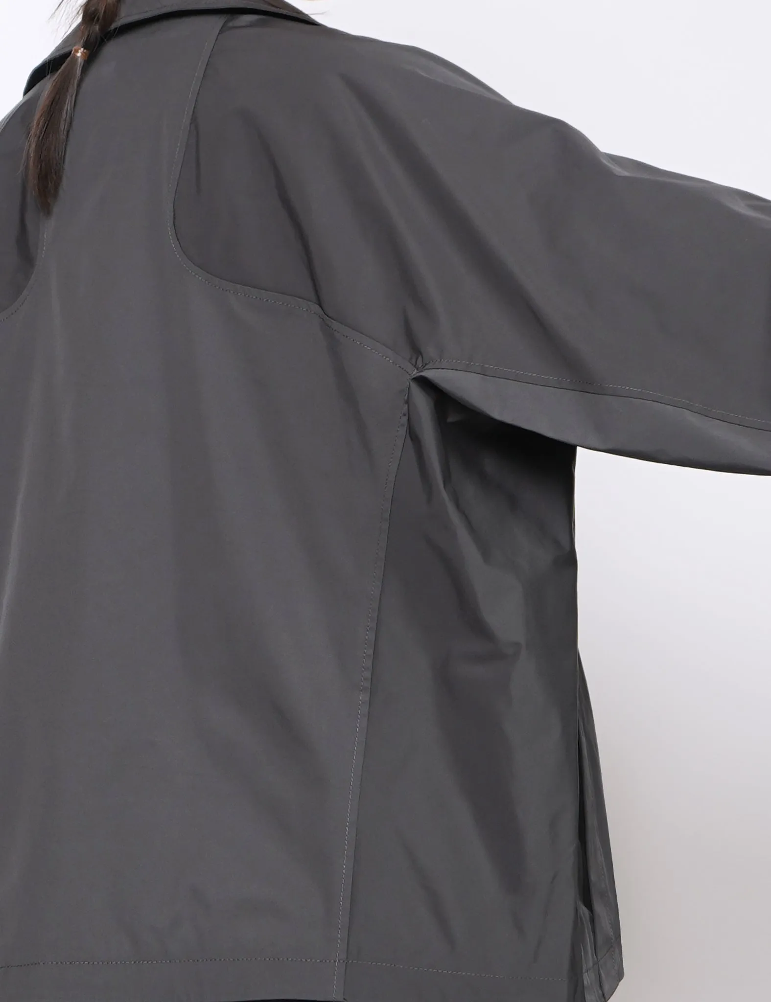 CHARCOAL CROPPED ZIP-UP JACKET