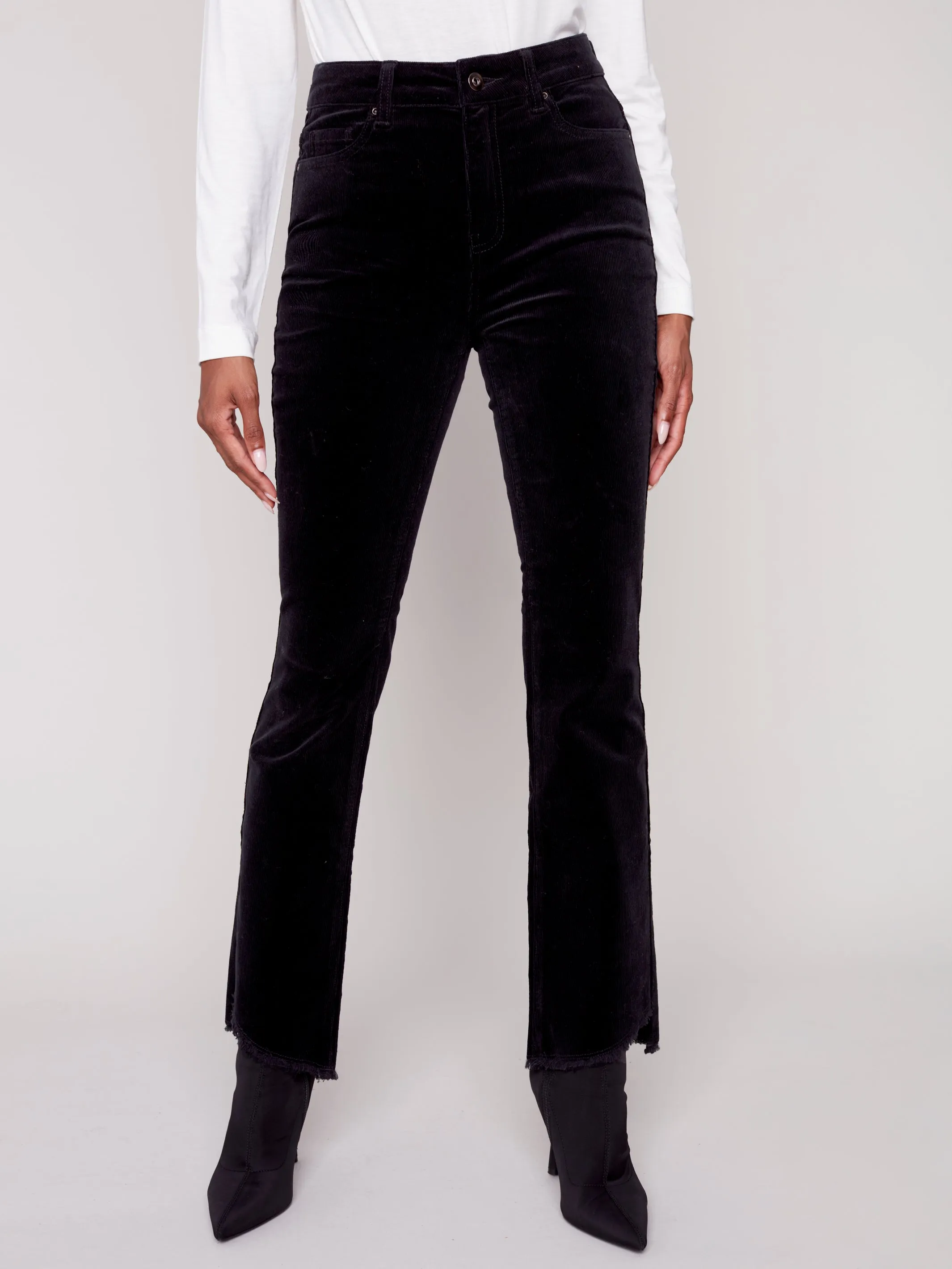 Charlie B Fall 2023-C5429-660B-Corduroy Pant-Black