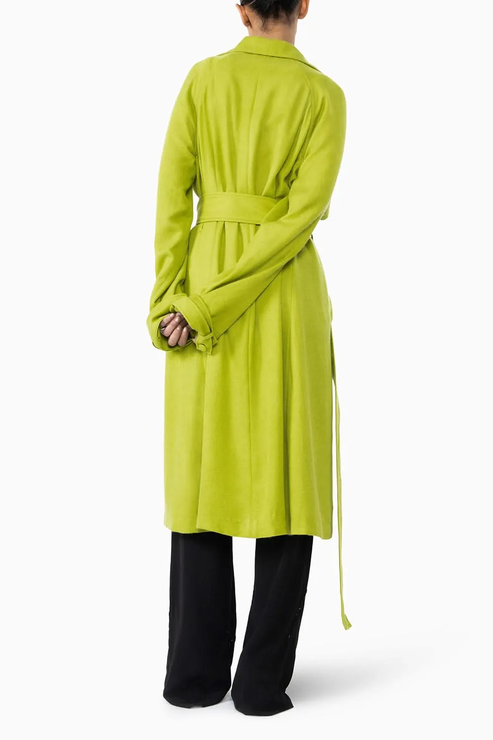 Chartreuse Pashmina Trench Coat