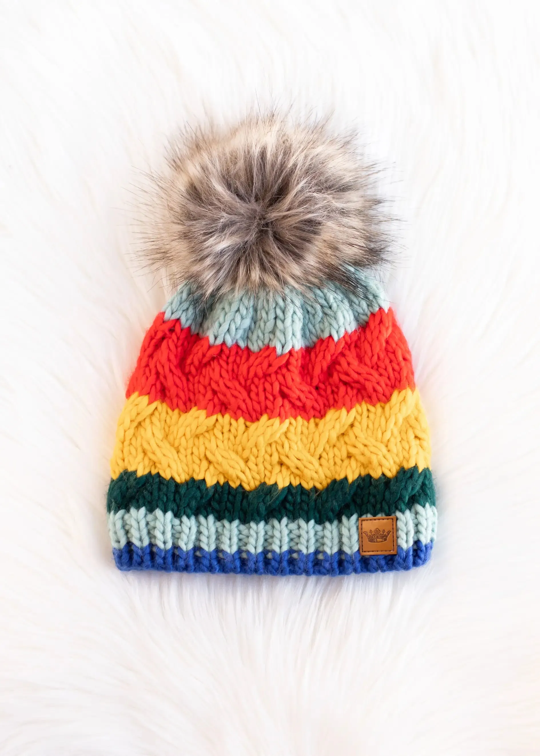 Colorful Stripe Pom Hat by Panache