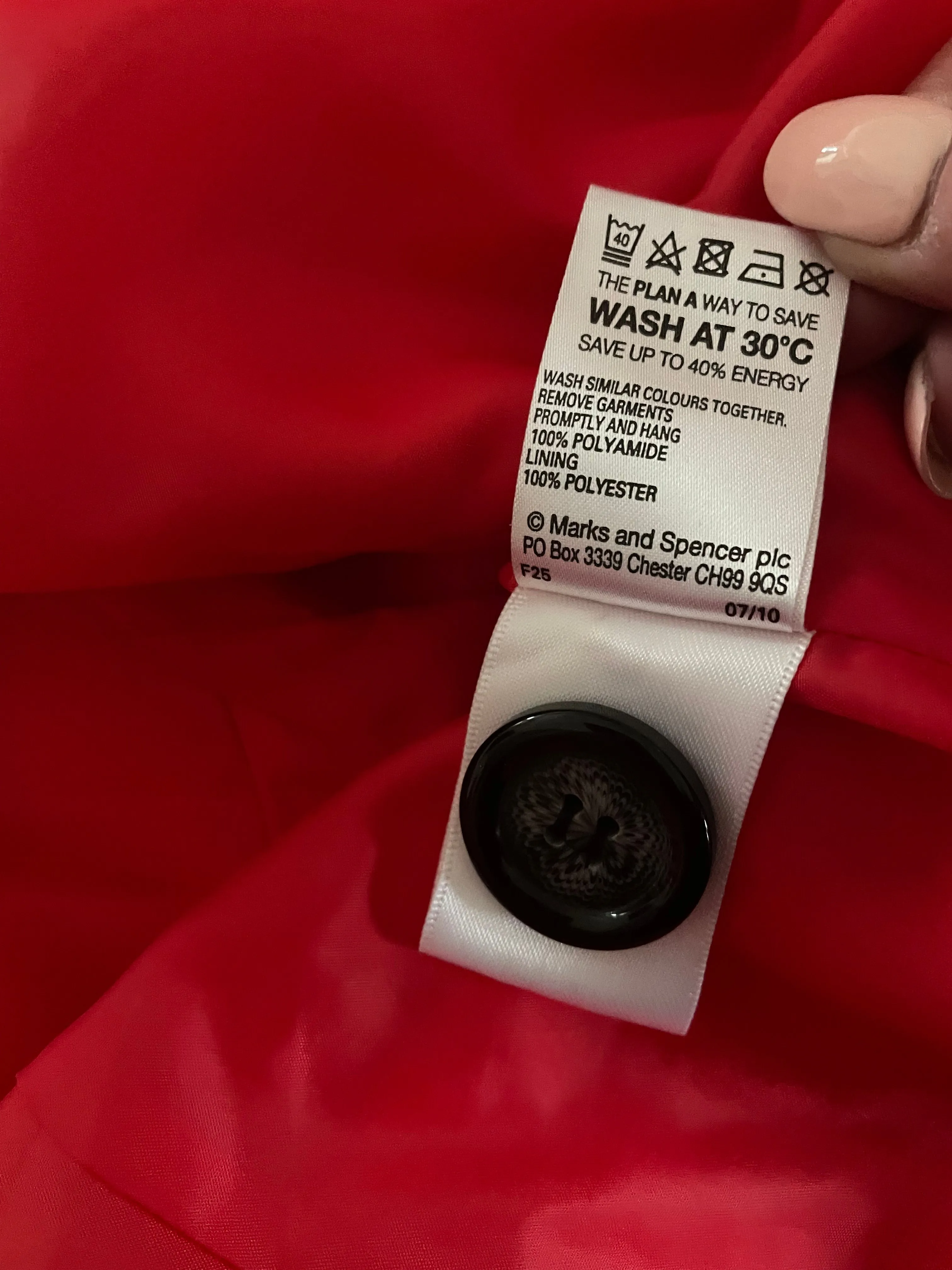 Coral Belted Fully Lined Mac - Size 12