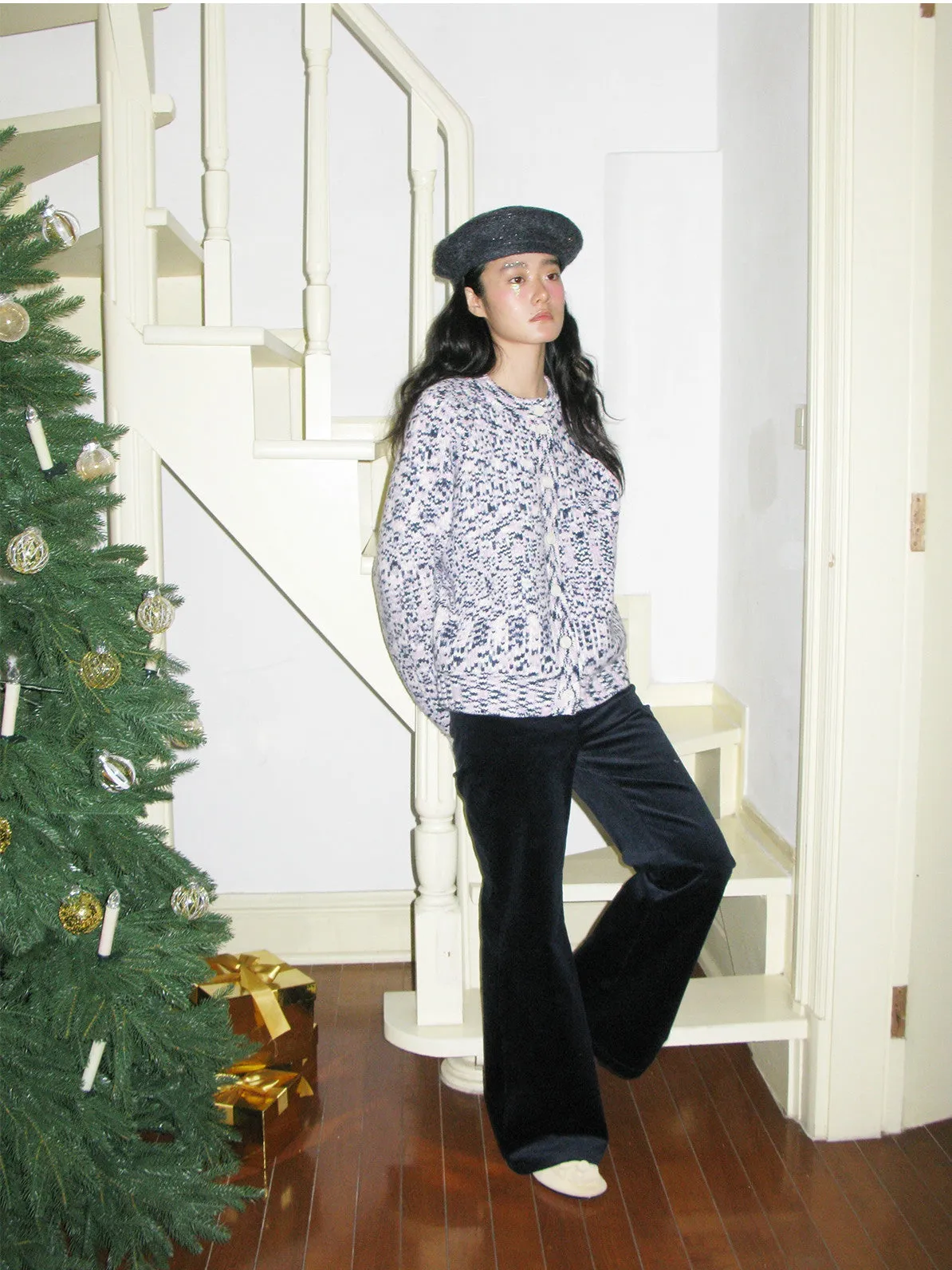 Corduroy Plain Loose Casual Simple Flare-Pants