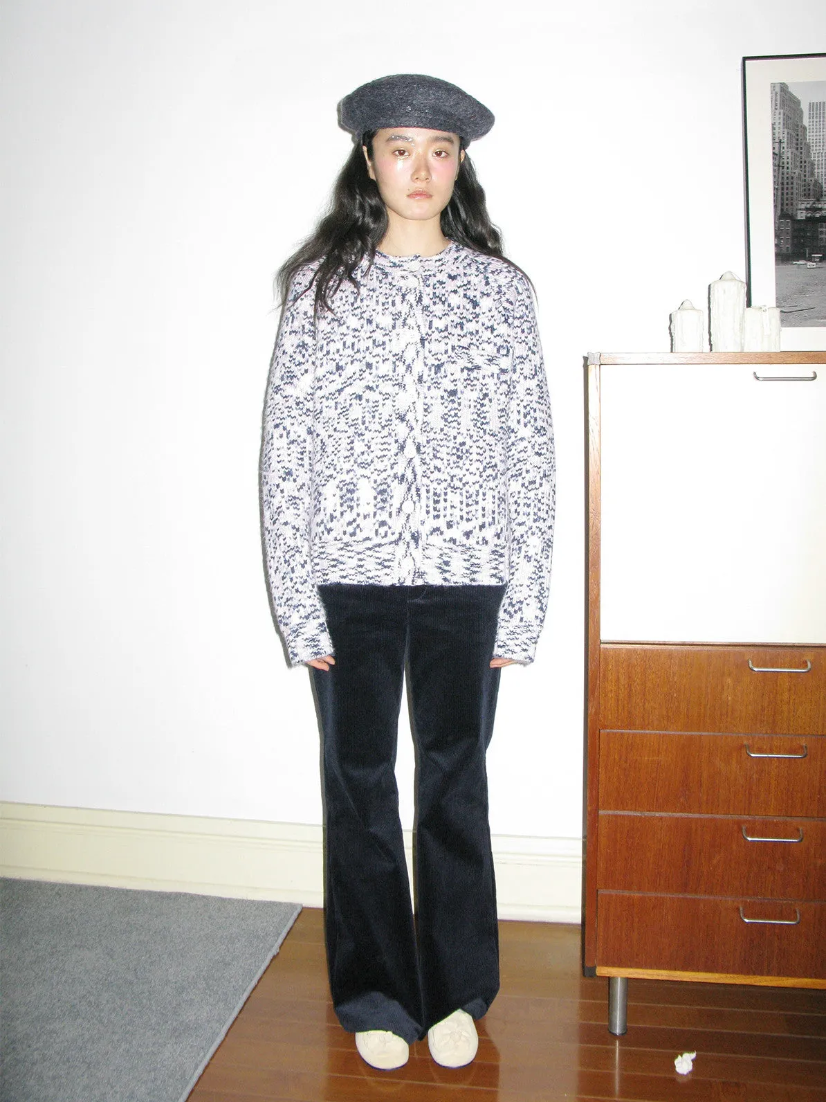 Corduroy Plain Loose Casual Simple Flare-Pants