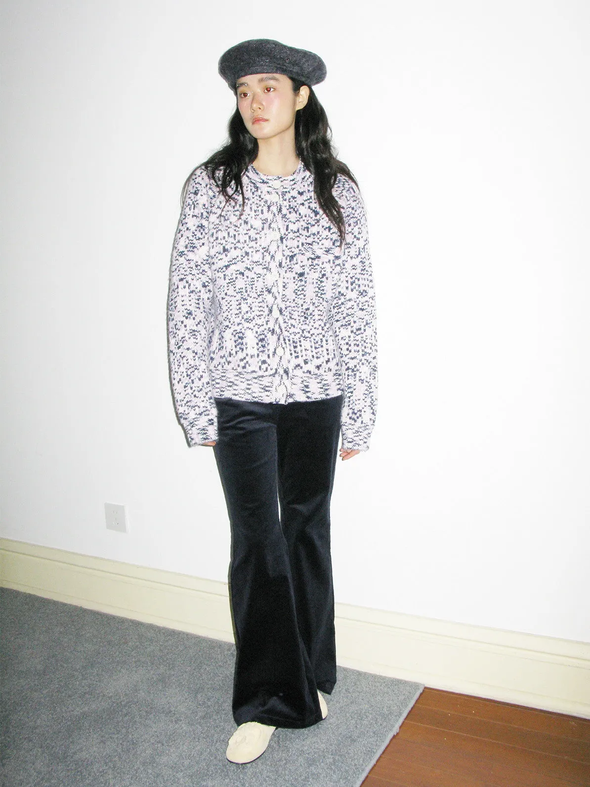 Corduroy Plain Loose Casual Simple Flare-Pants