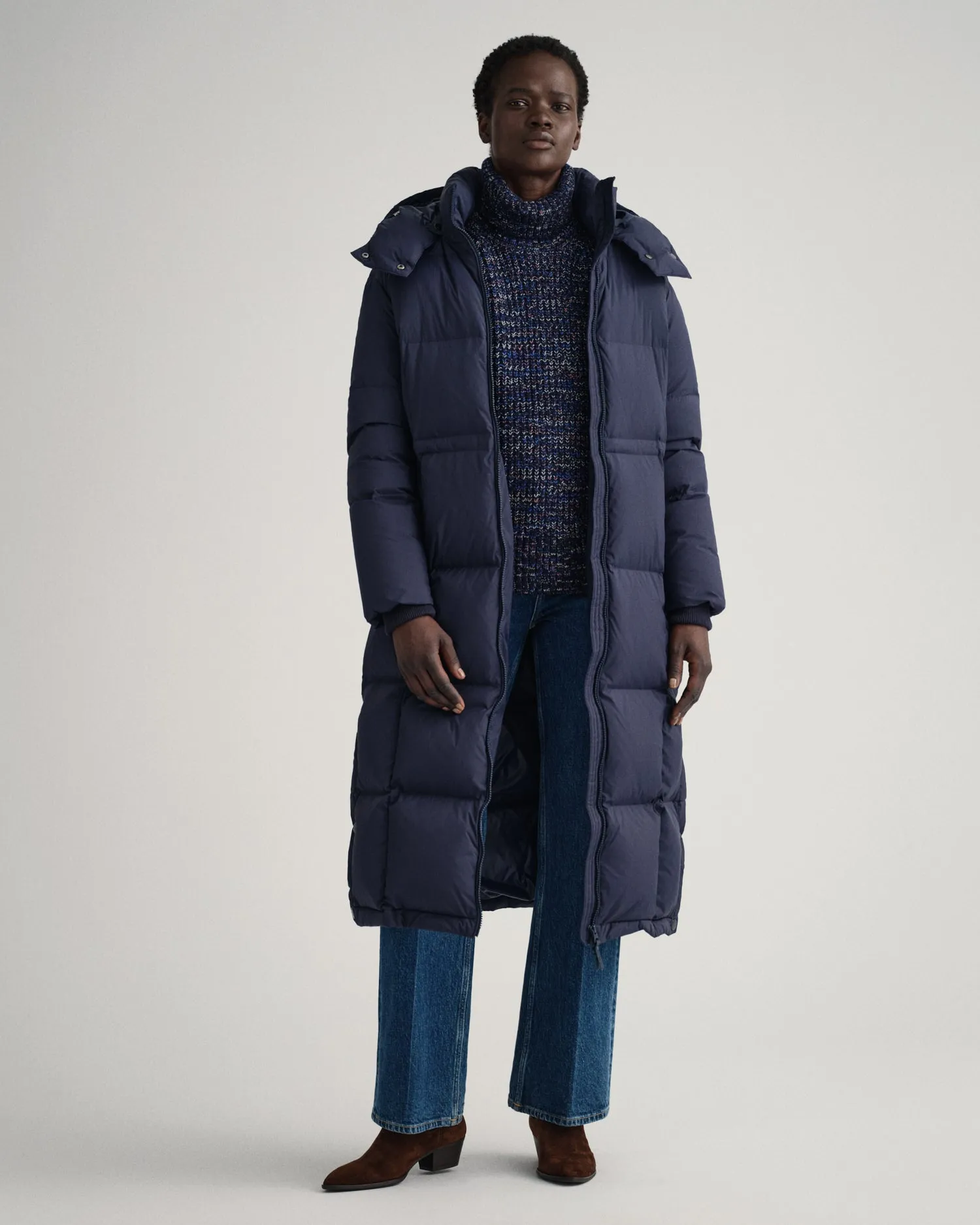 D2. Full Length Down Coat - Evening Blue