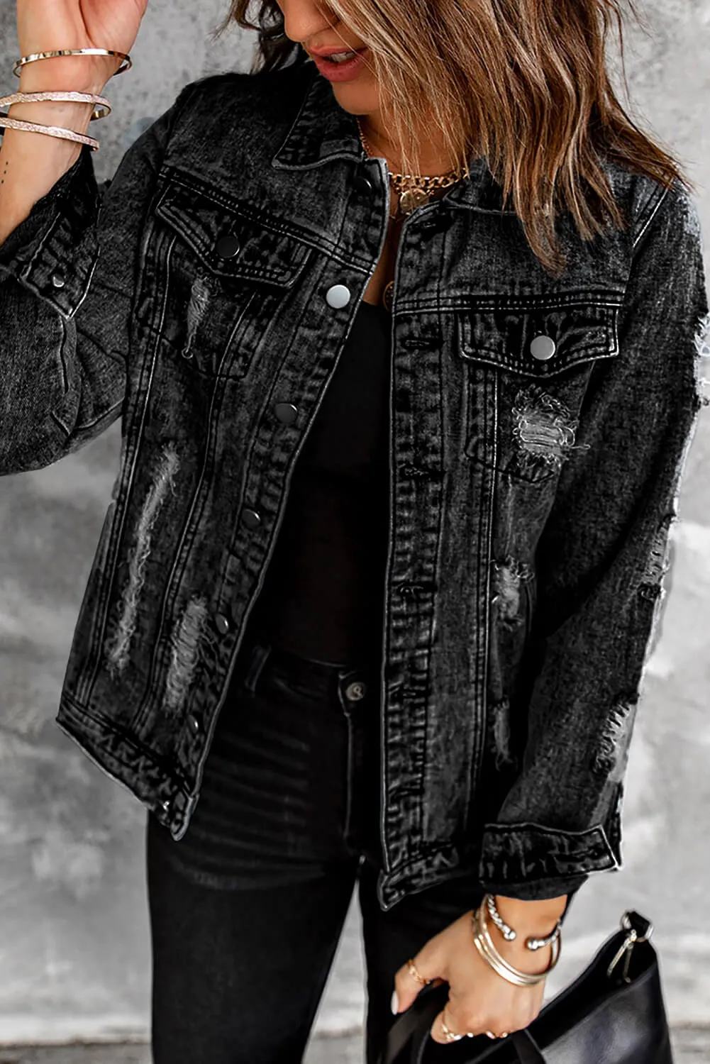 Distressed Denim Jacket