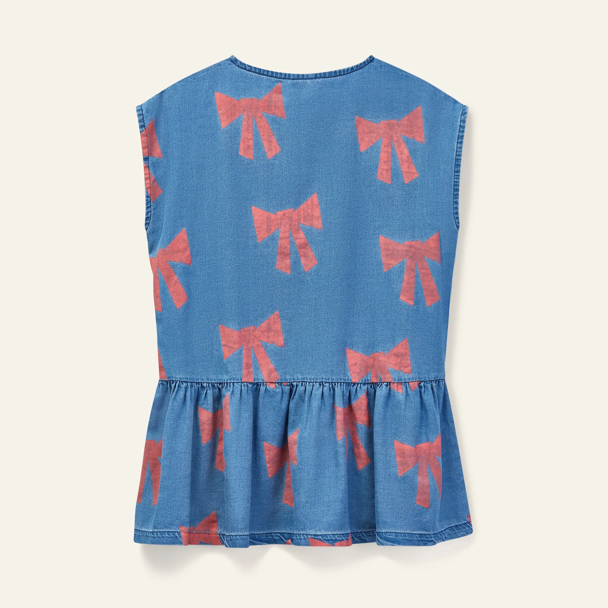 dress jumper ruffle with bow - twill denim