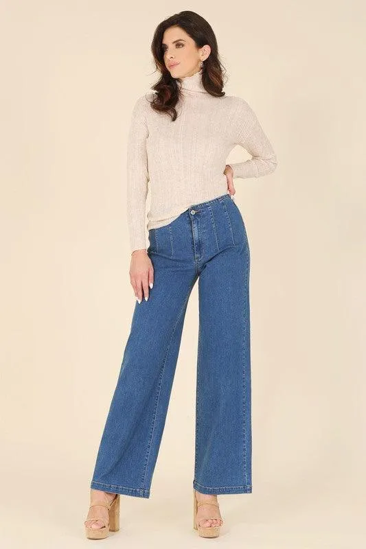 Easy Street Wool Blended Mock Neck Sweater