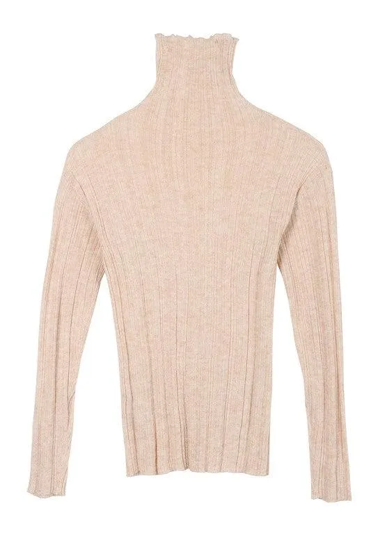 Easy Street Wool Blended Mock Neck Sweater