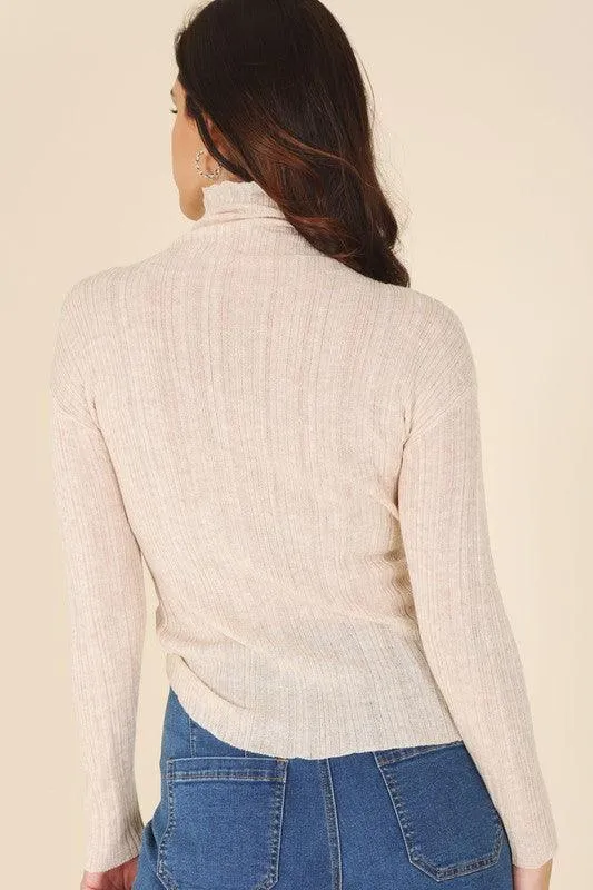 Easy Street Wool Blended Mock Neck Sweater