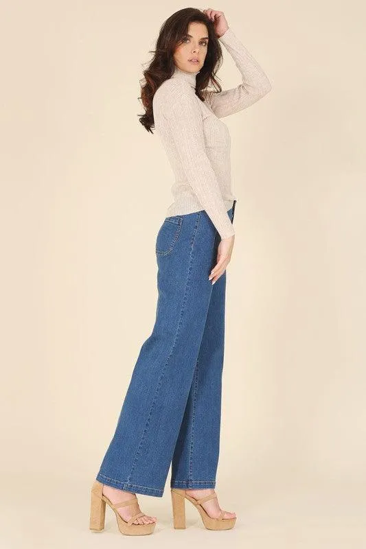 Easy Street Wool Blended Mock Neck Sweater