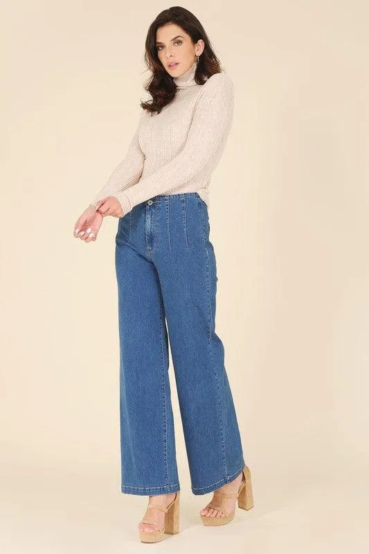 Easy Street Wool Blended Mock Neck Sweater