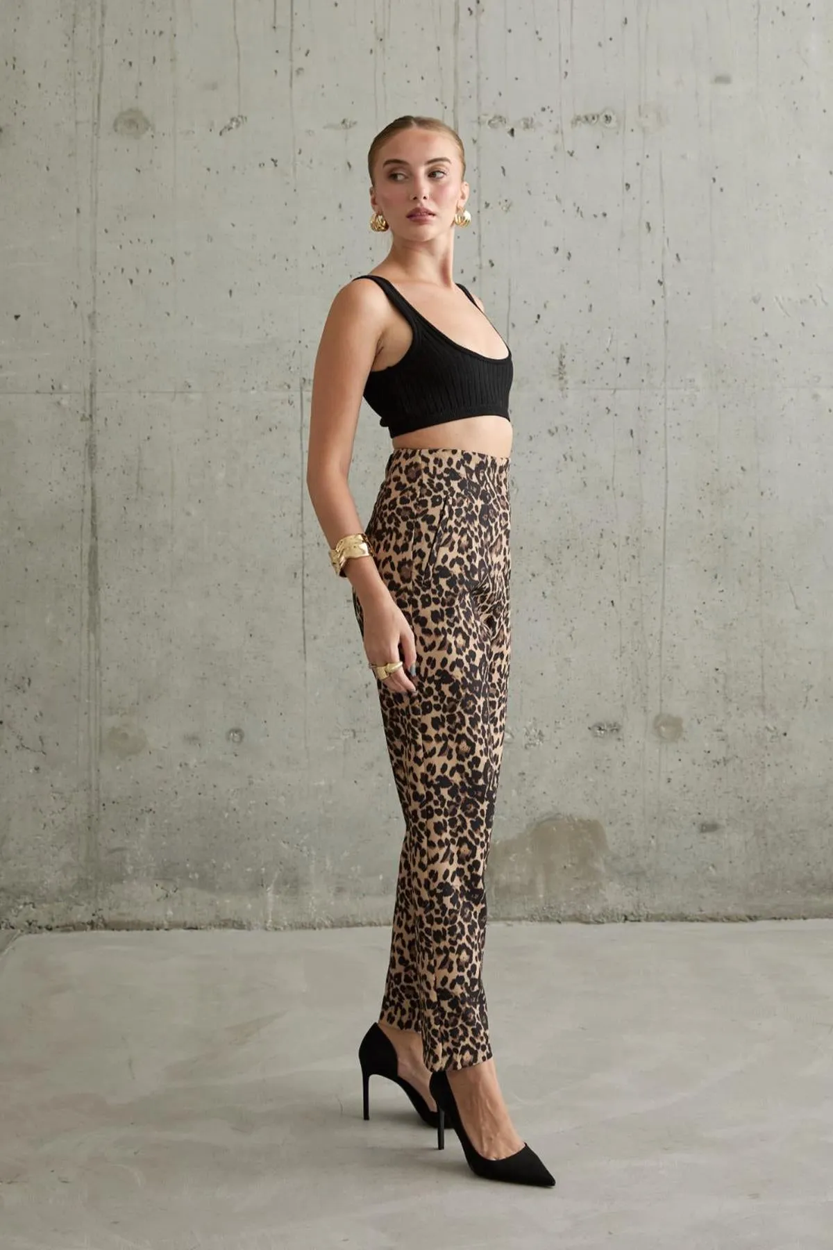 ELS Patterned Fabric Pants - Leopard - Hoofddorp